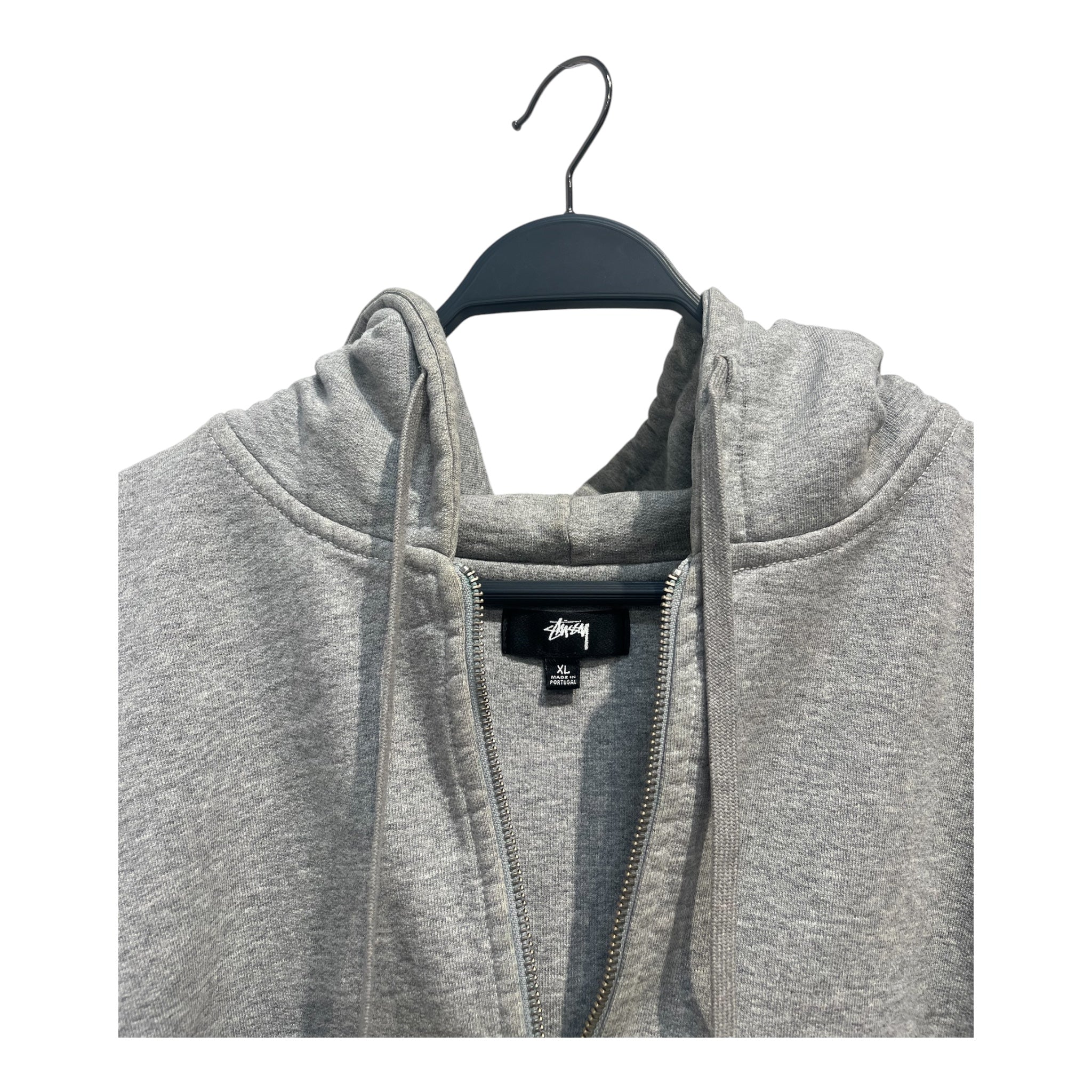 STUSSY/Zip Up Hoodie/XL/Cotton/GRY/DOUBLE FACE HEATHER PATCH LEFT view 3