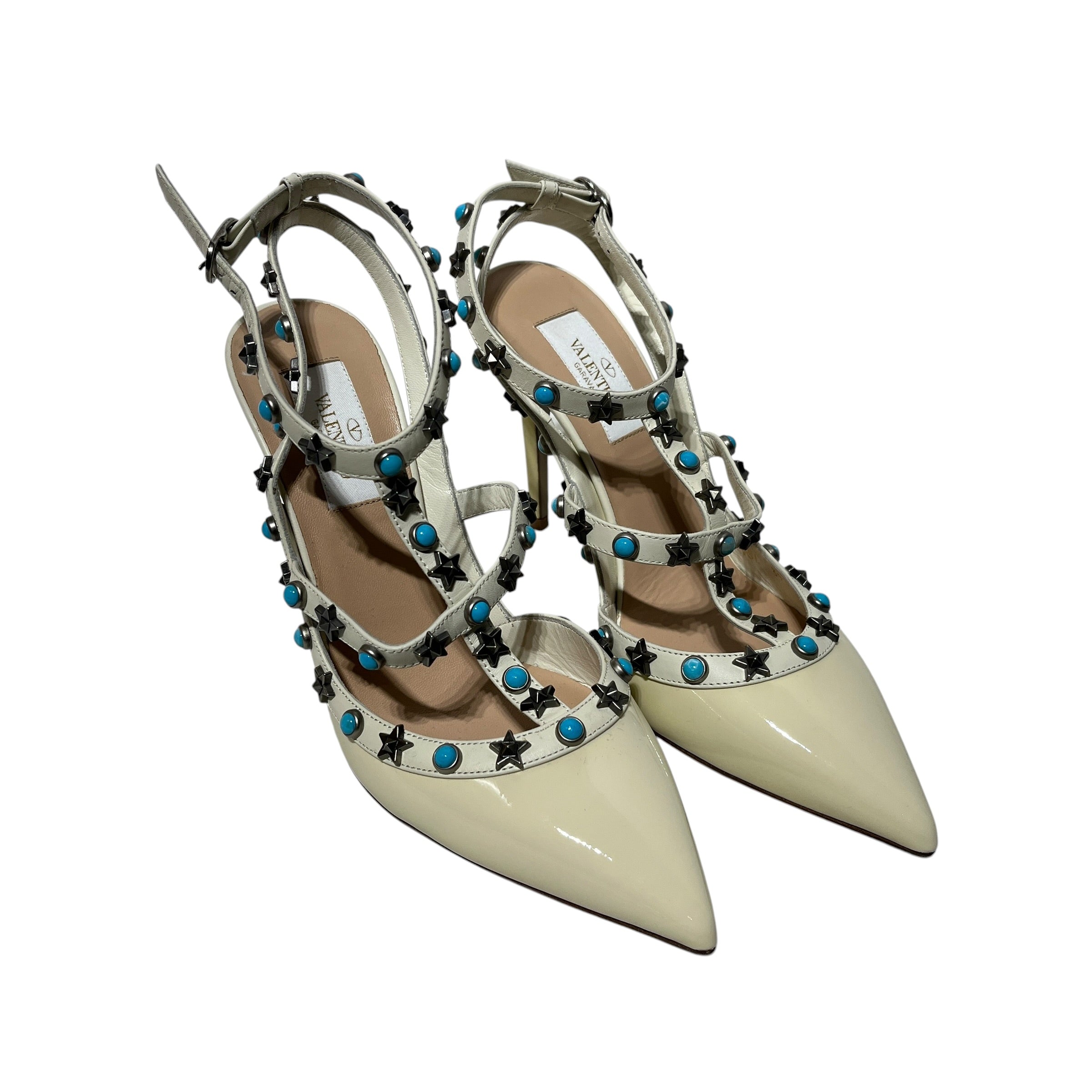 VALENTINO/Heels/EU 37/Leather/WHT/PATENT LEATHER STUDDED view 1