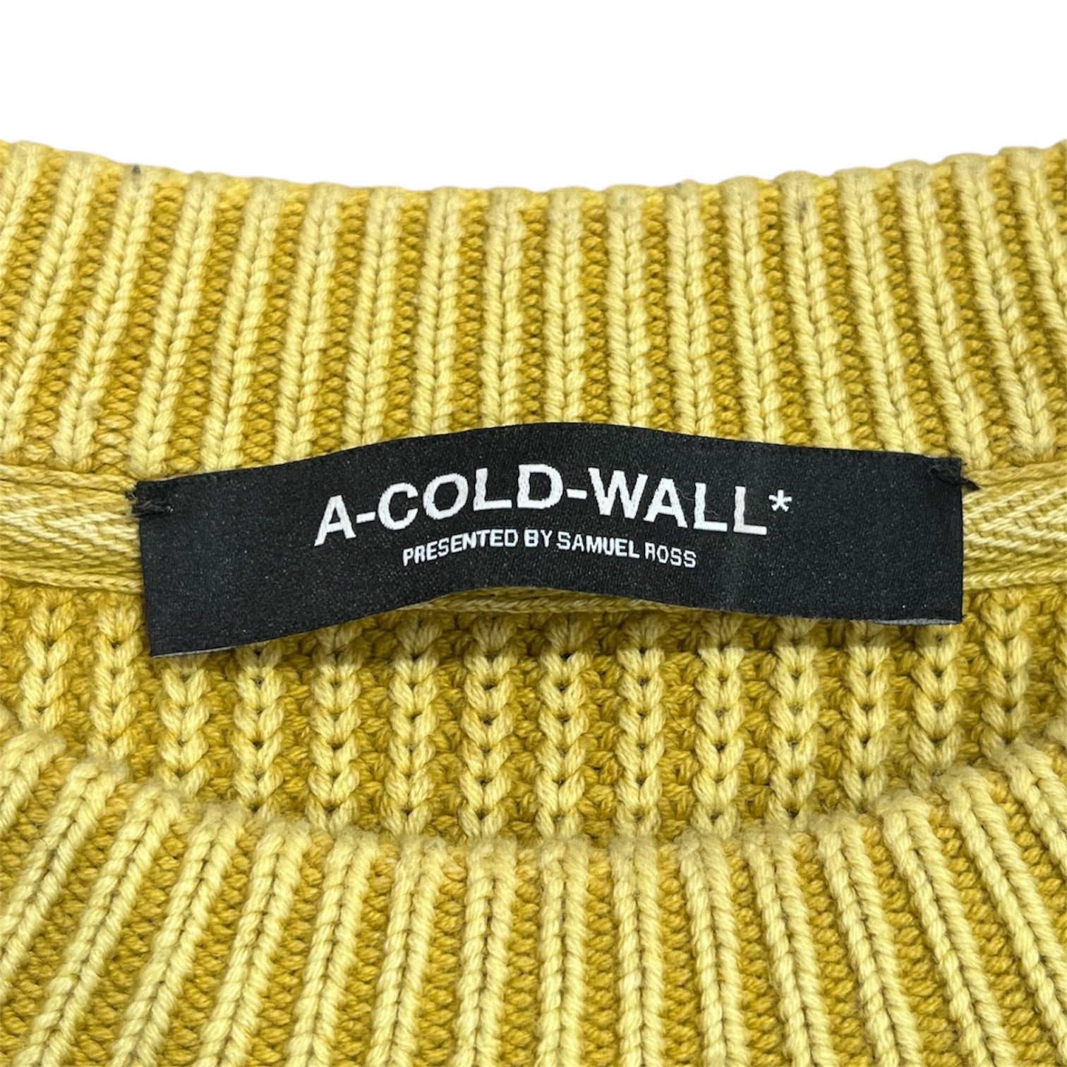 A-COLD-WALL/Heavy Sweater/L/Cotton/GRY/Gray/Yellow Sweater view 3
