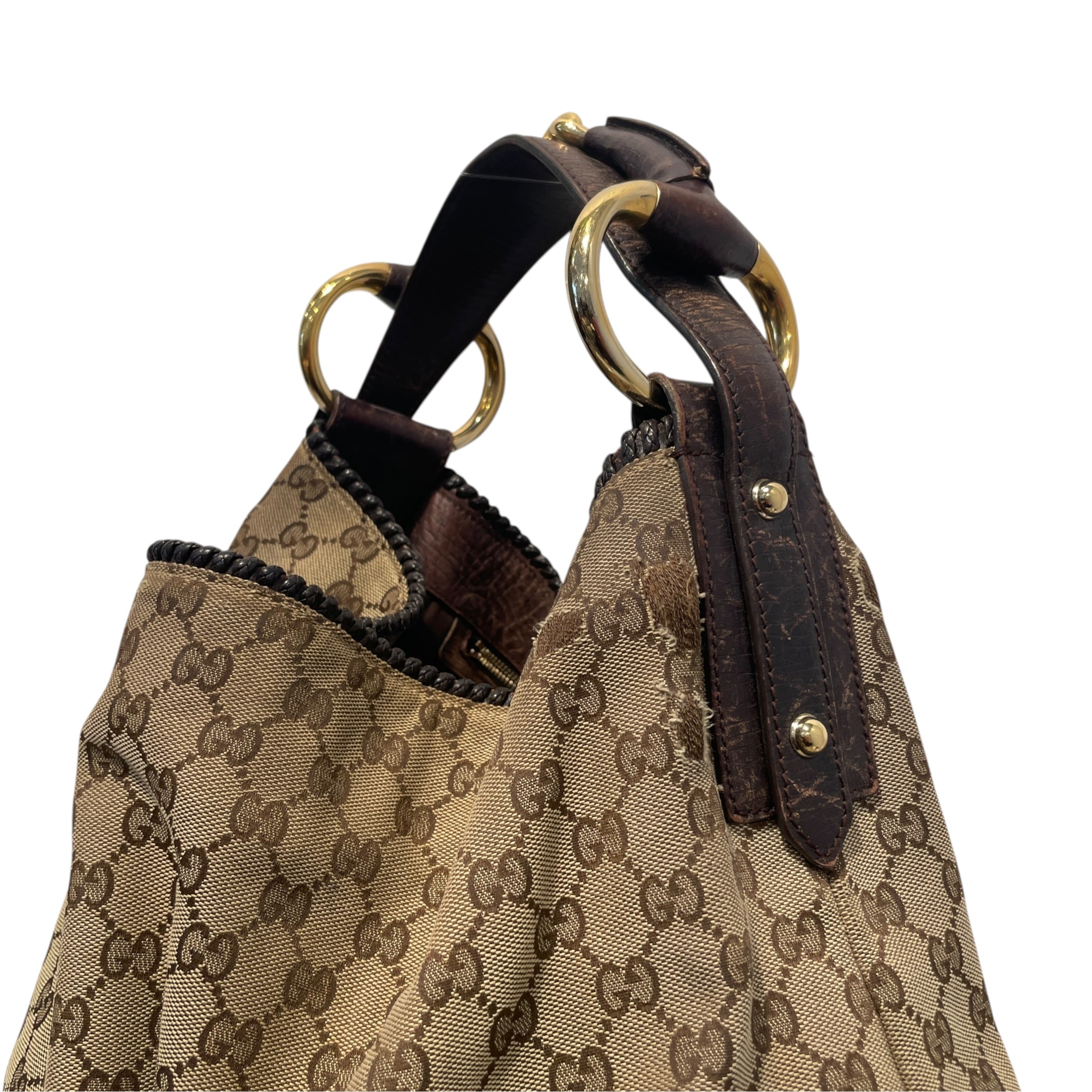 GUCCI/Bag/Monogram/Cotton/BRW/Monogram Hobo Bag view 3