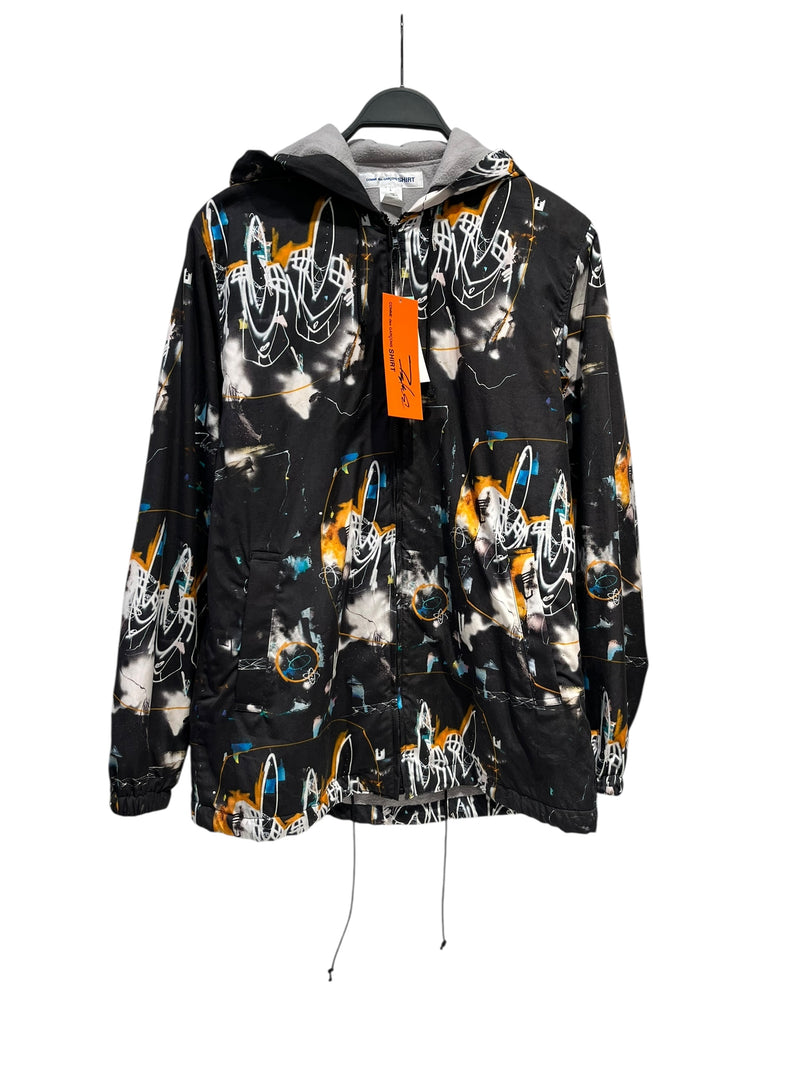 COMME des GARCONS HOMME/Jacket/L/Cotton/BLK/All Over Print/