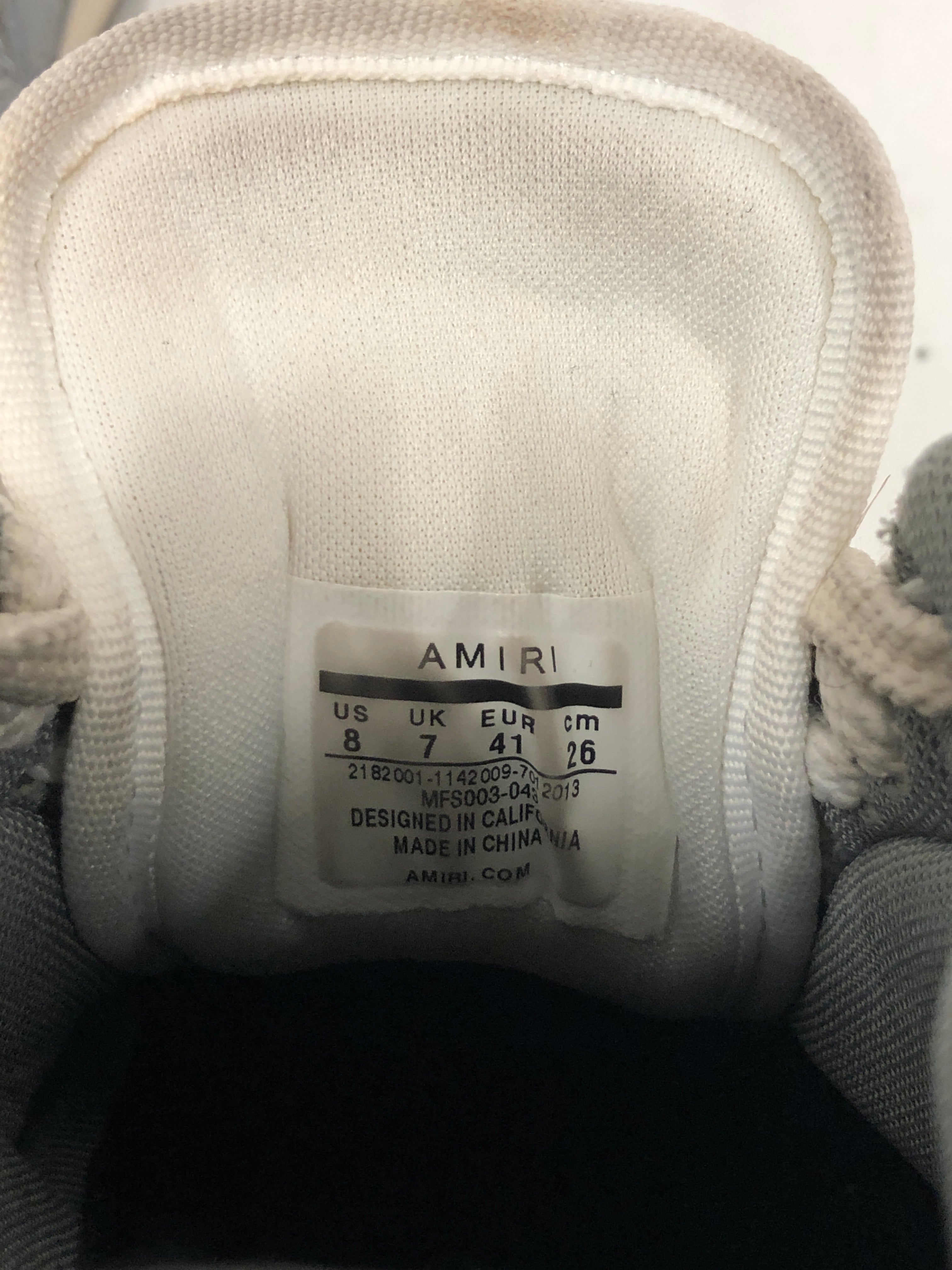 AMIRI/Low-Sneakers/US 8/Leather/GRY/Skel Top view 5