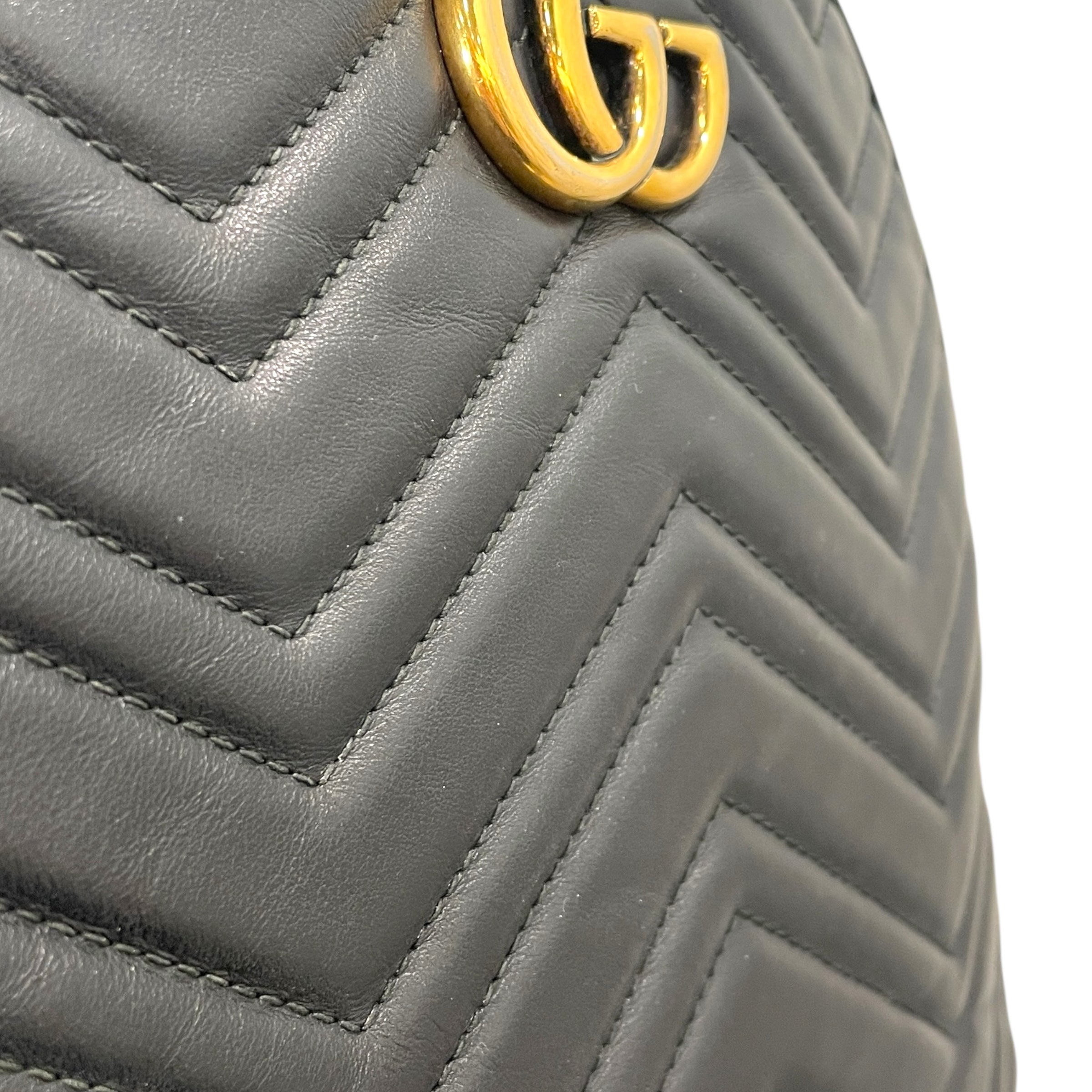 GUCCI/Backpack/Leather/BLK/Double GG marmont view 3