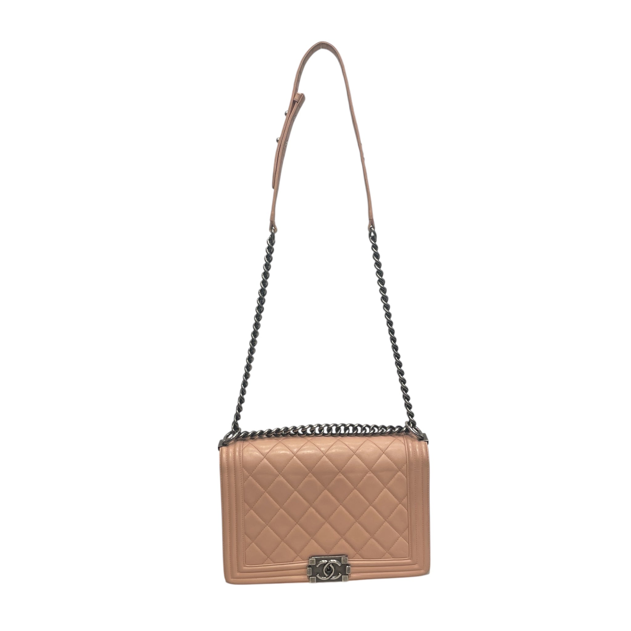CHANEL/Cross Body Bag/Leather/PNK/19322477 LIGHT PINK BOY BAG view 1