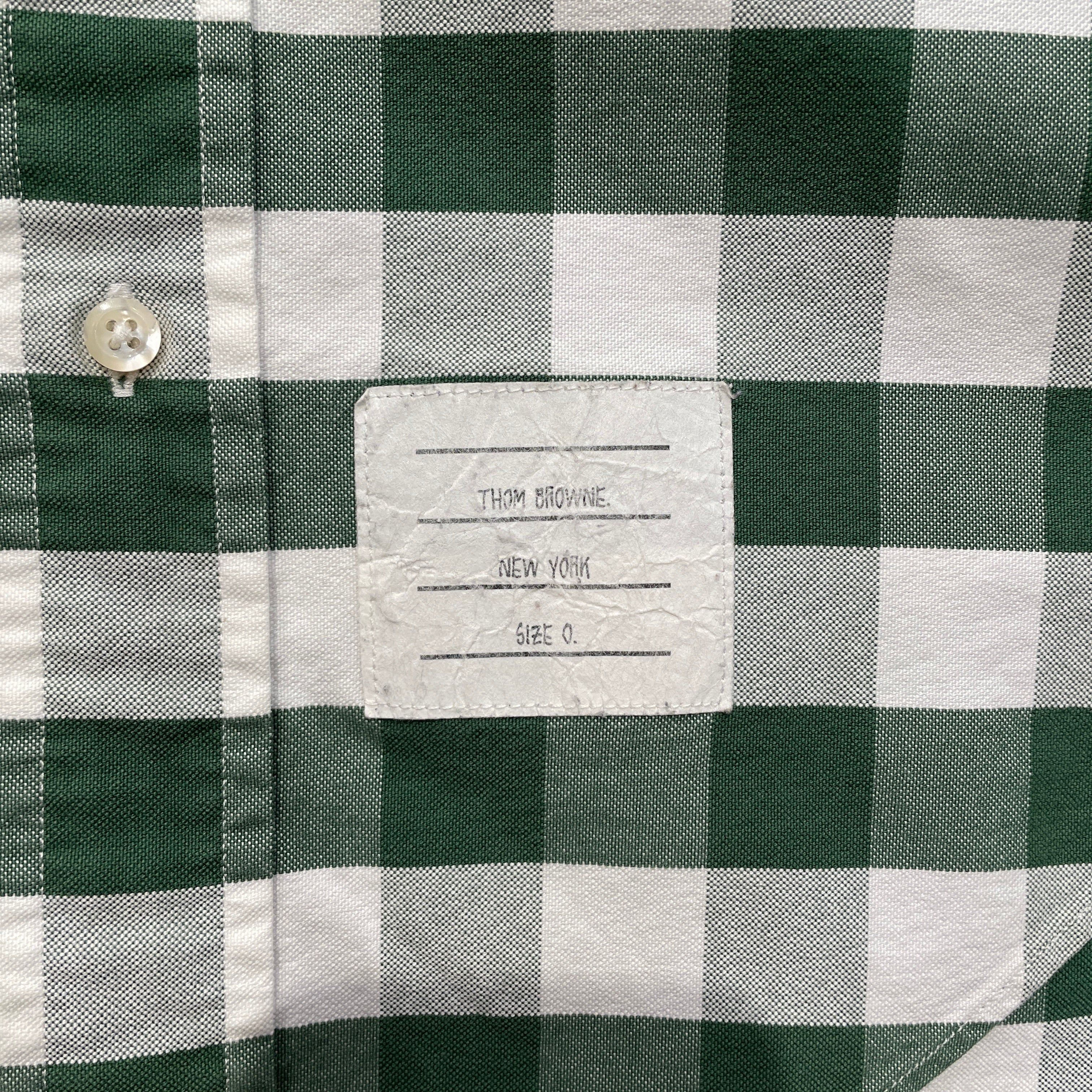 THOM BROWNE. NEW YORK/LS Shirt/0/Cotton/GRN/Plaid/GREEN PLAID LS view 3