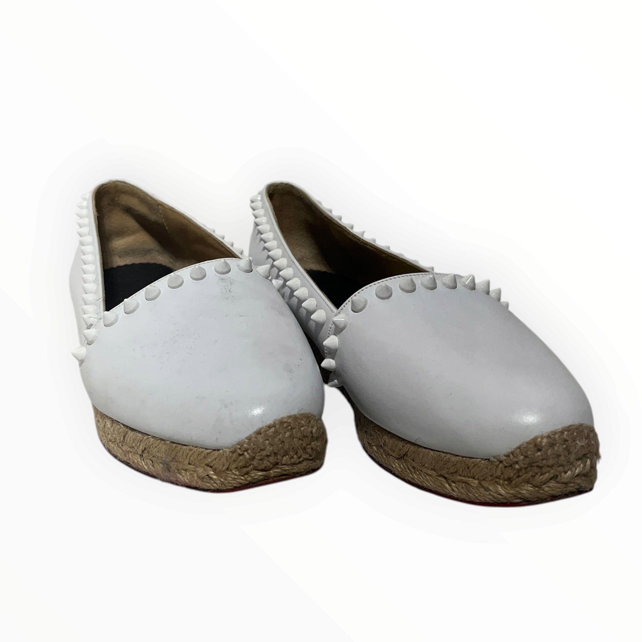 Christian Louboutin/Low-Sneakers/US 5/Leather/WHT/ESPADRILLES SLIP ON view 1