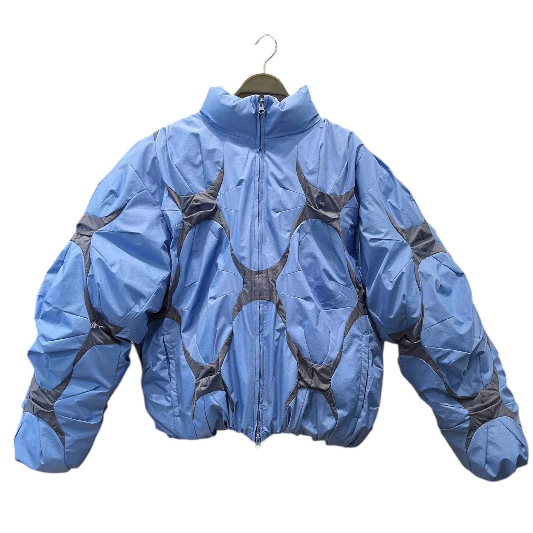 POST ARCHIVE FACTION/Puffer Jkt/L/Nylon/BLU/All Over Print/4.0 DWN LEFT PUFFER view 1