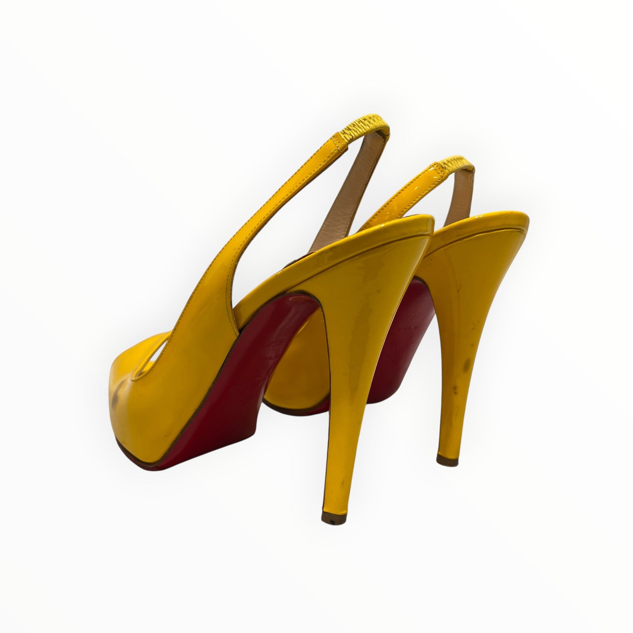 Christian Louboutin/Heels/EU 36.5/Leather/YEL/SLINGBACK/PEEP TOE view 2