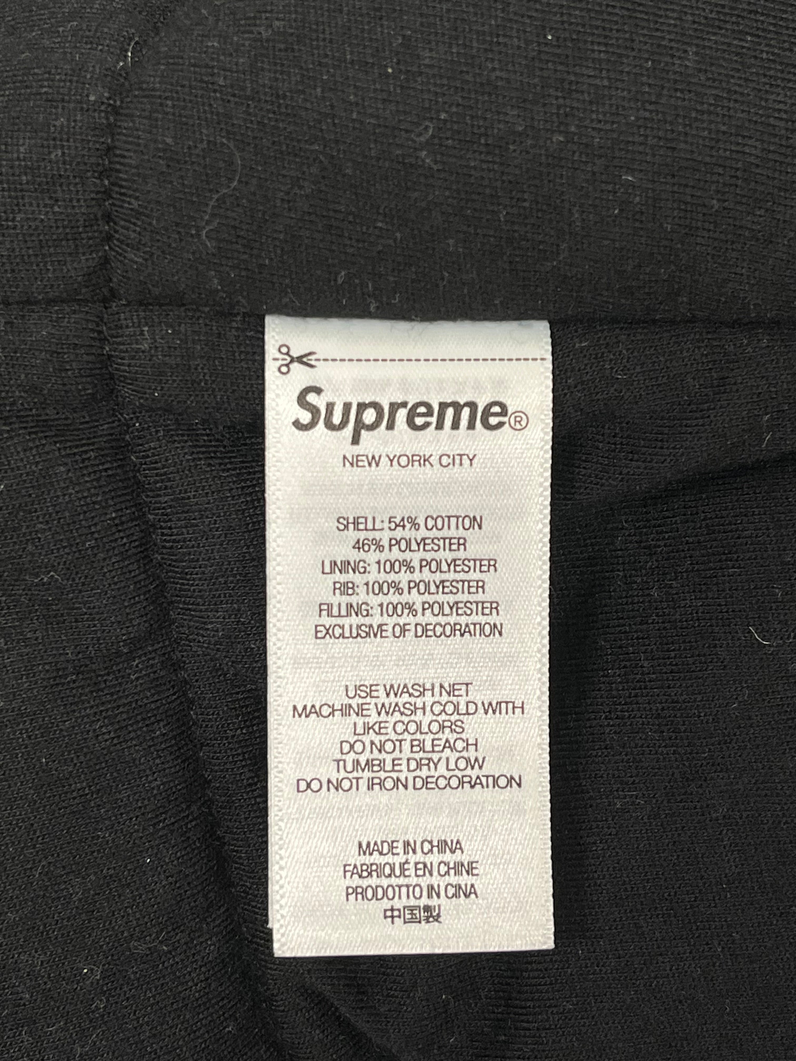 Supreme/Zip Up Hoodie/M/Stripe/Cotton/BLK/Filled up reflective view 4