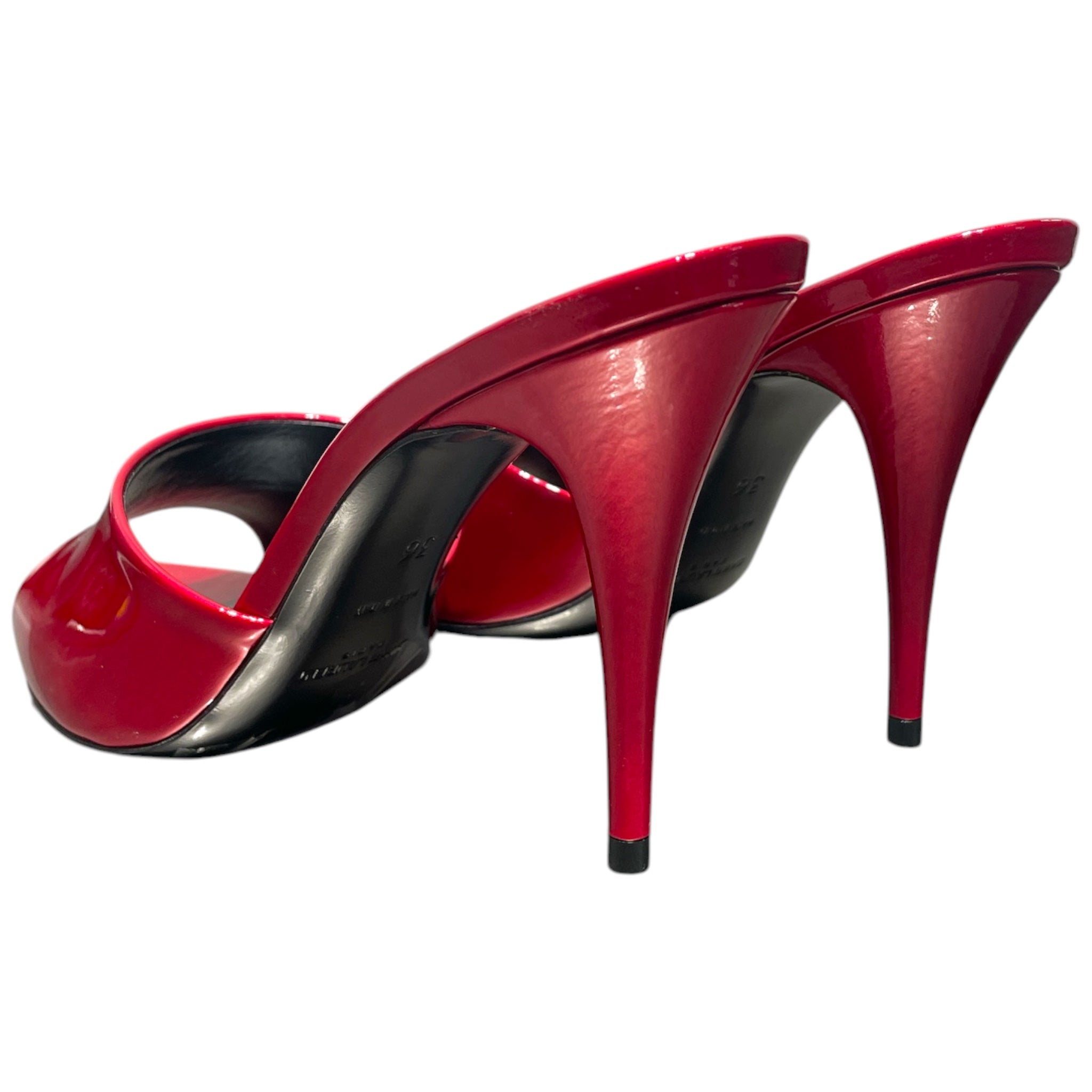 SAINT LAURENT/Heels/EU 36/RED/PATENT LEATHER MULE HEEL view 2