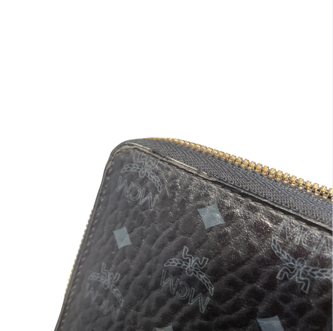 MCM/Long Wallet/Monogram/Leather/BLK/L's/blk gry view 5