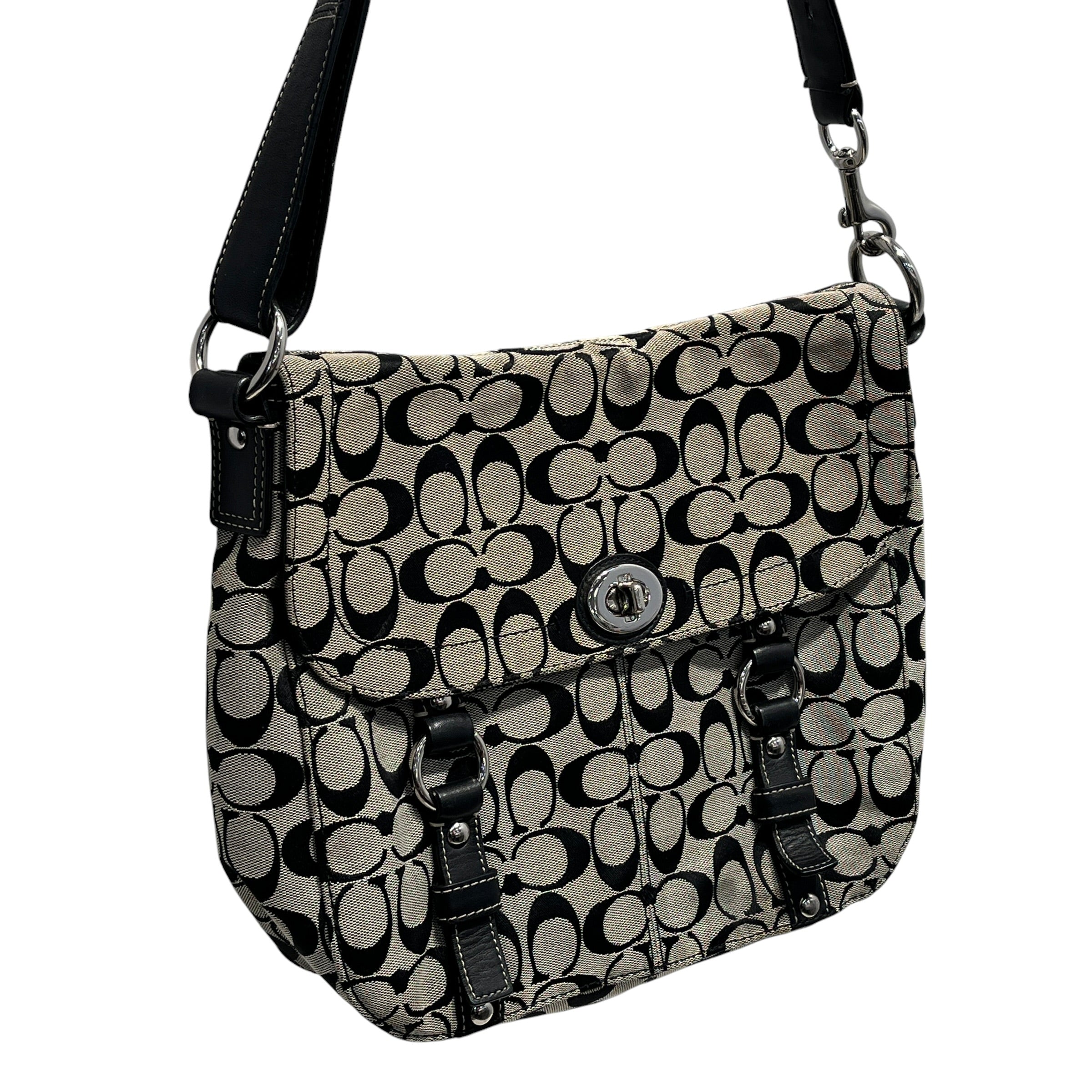 COACH/Hand Bag/All Over Print/Leather/BLK/signature chelsea messenger view 24