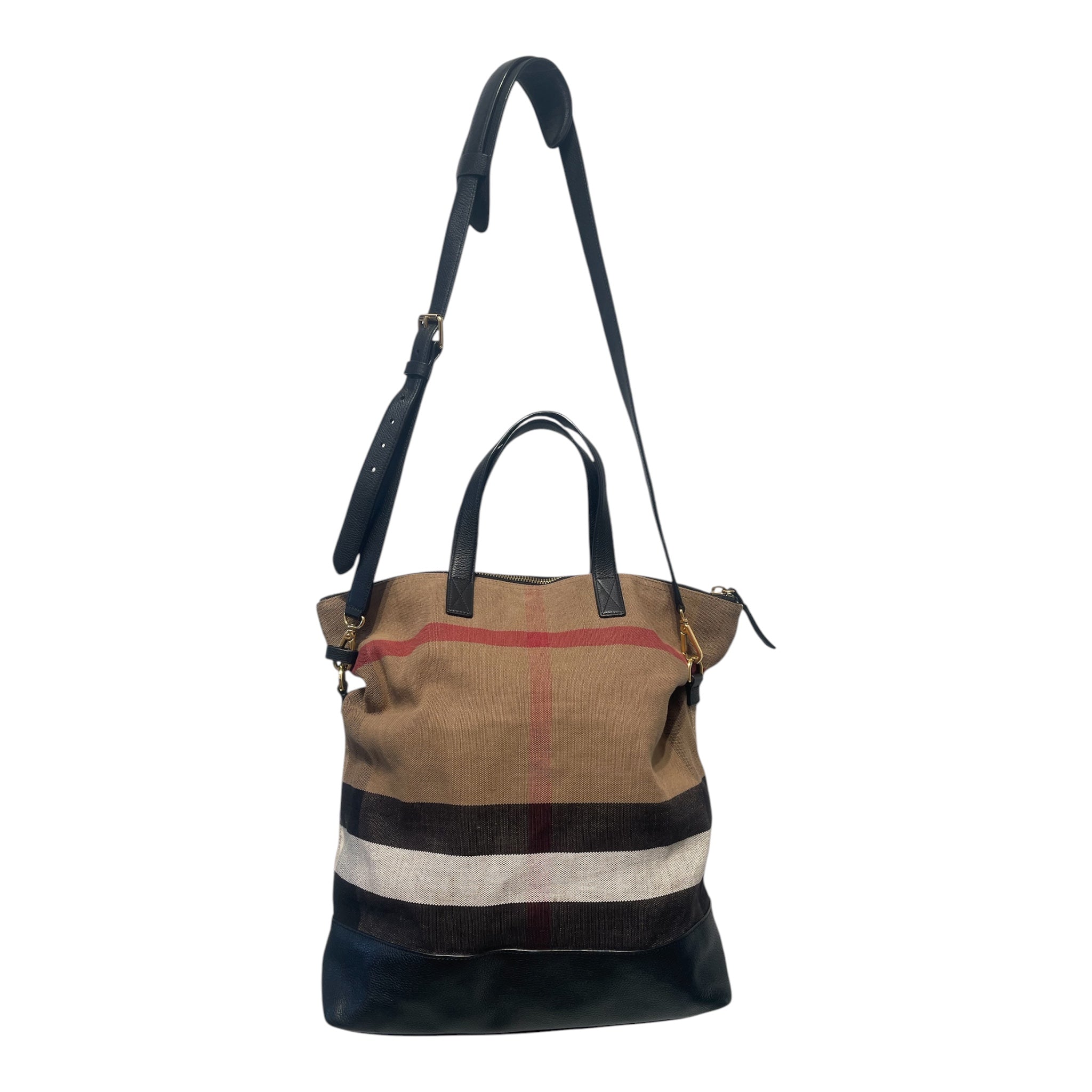 BURBERRYS/Tote Bag/Plaid/Cotton/BEG/TOTE BAG W/ STRAP view 1
