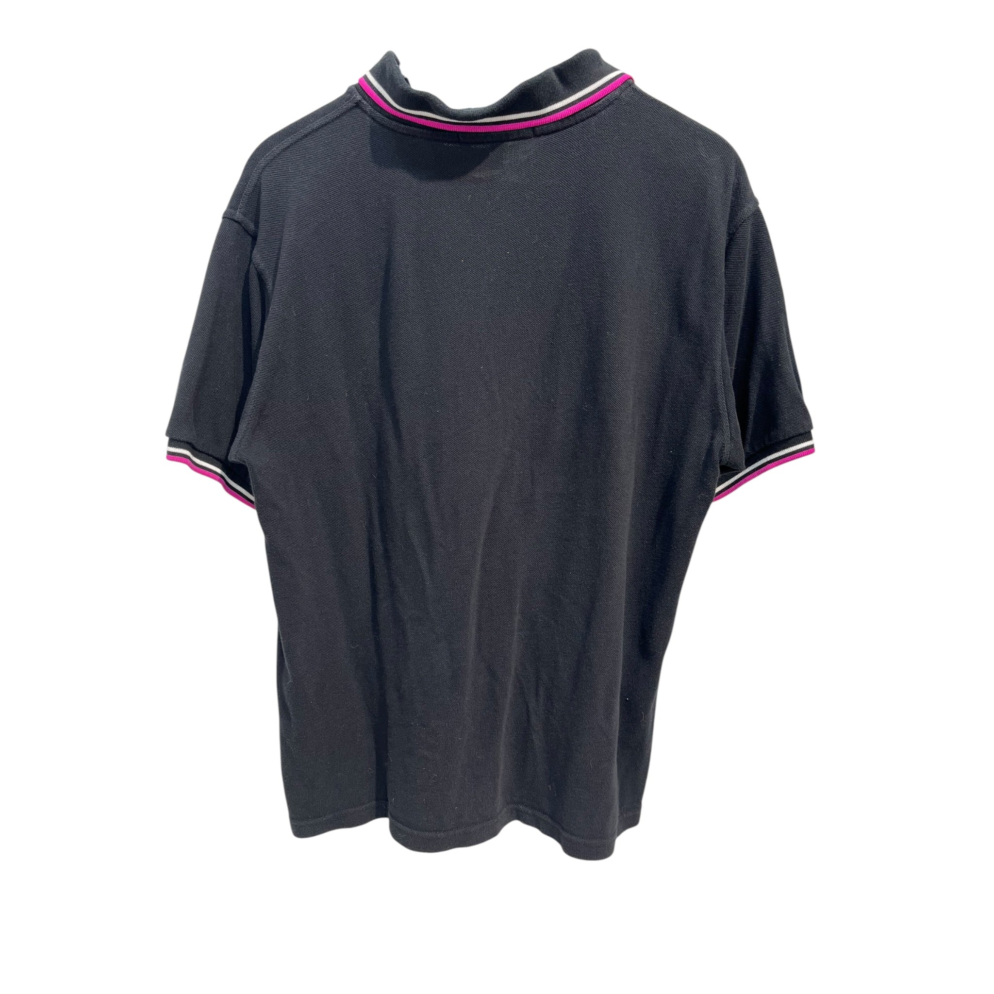 COMME des GARCONS/FRED PERRY/Polo Shirt/L/Cotton/BLK/HOT PINK LOGOS view 2