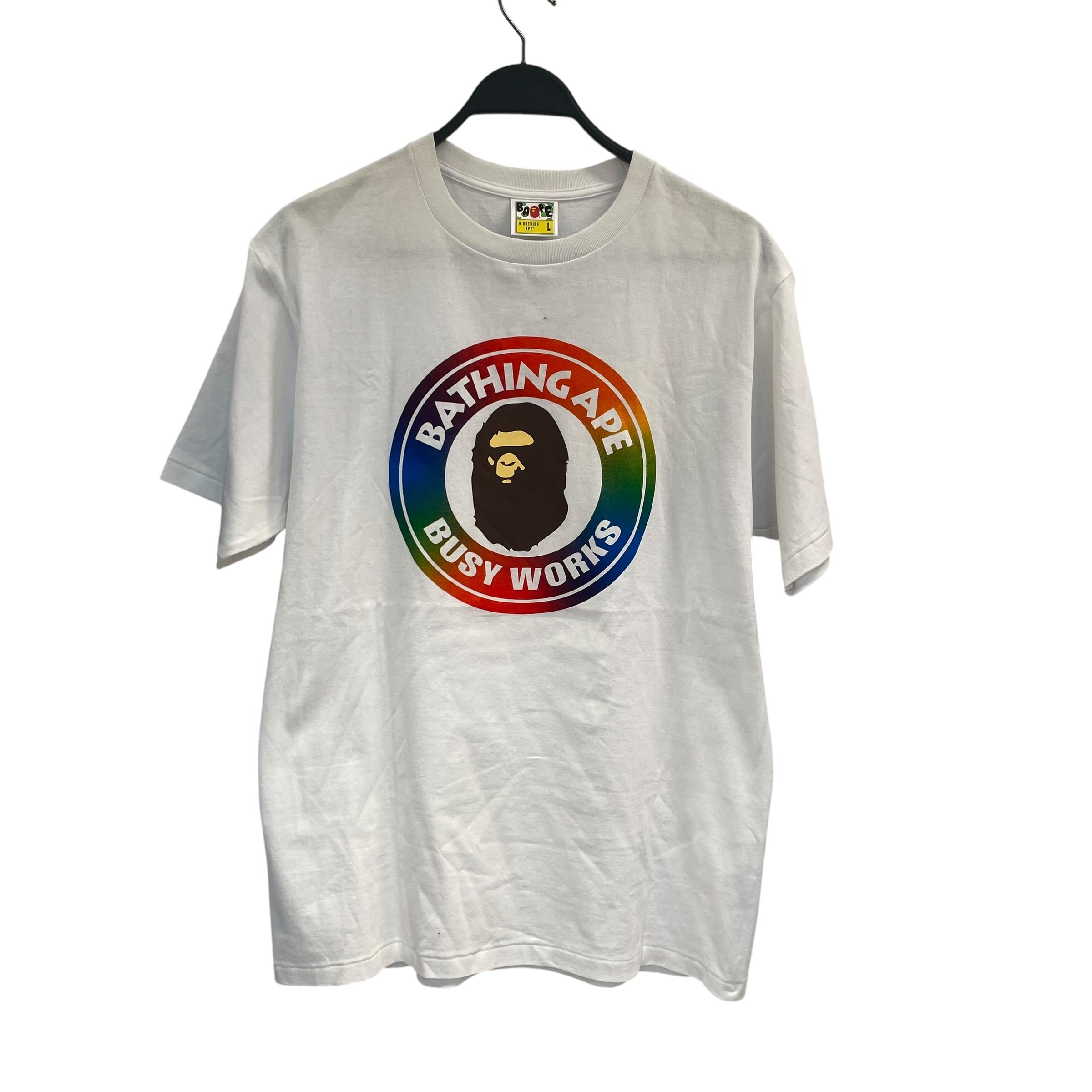 BAPE STA!/T-Shirt/L/Cotton/WHT/busy works/multicolor view 1