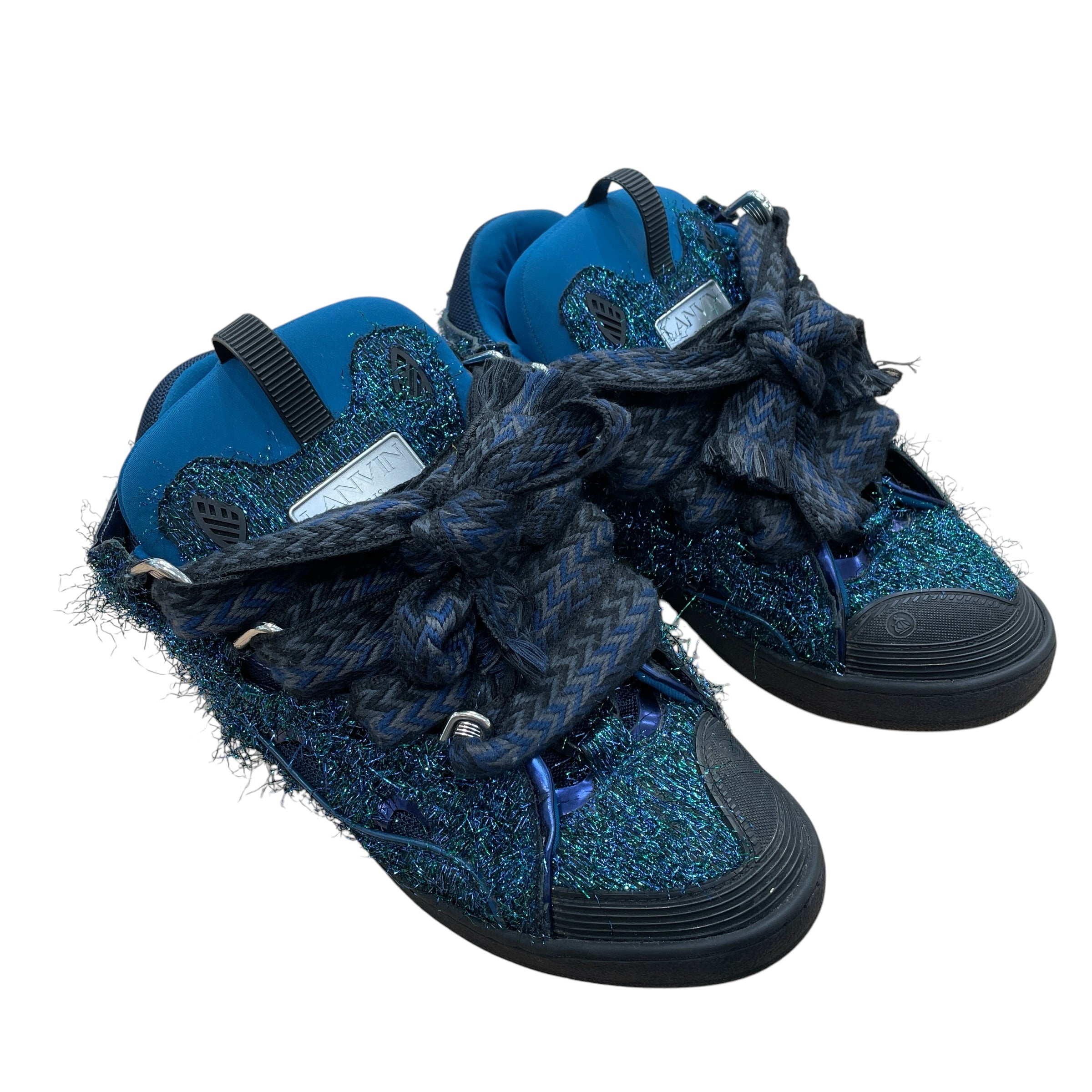LANVIN/Low-Sneakers/EU 44/Iridescent/MLT/TINSEL CURB SNEAKER BLU/GRN view 1