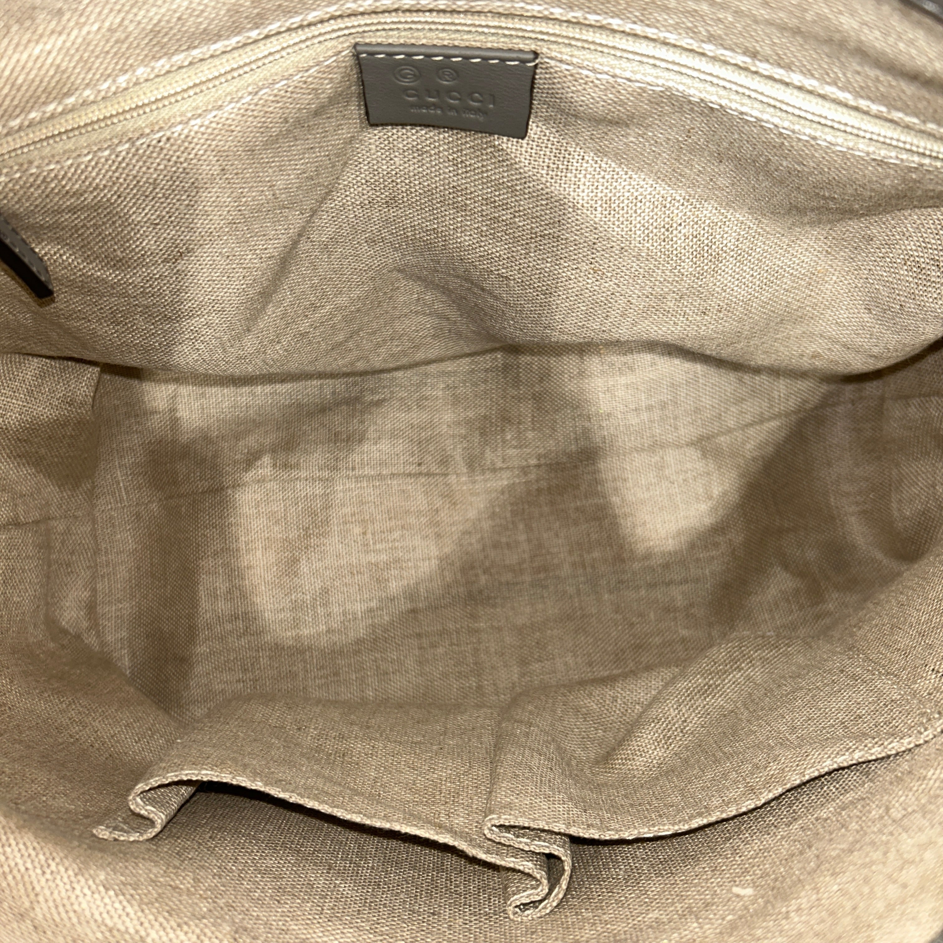 GUCCI/Tote Bag/Monogram/Leather/GRY/Microguccisima Top Zip Tote view 4