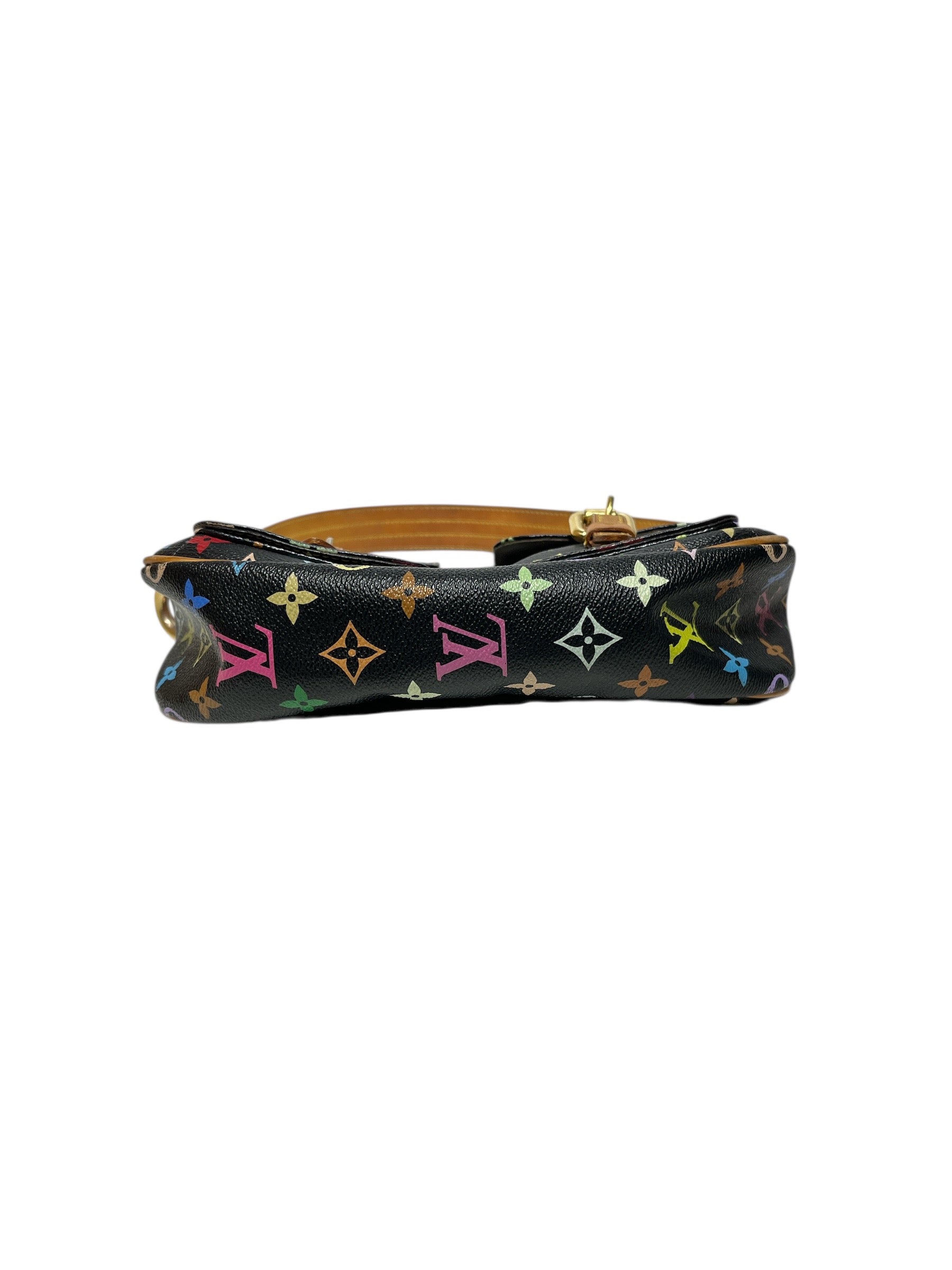 LOUIS VUITTON/Hand Bag/Monogram/Leather/BLK/multicolor lodge view 3