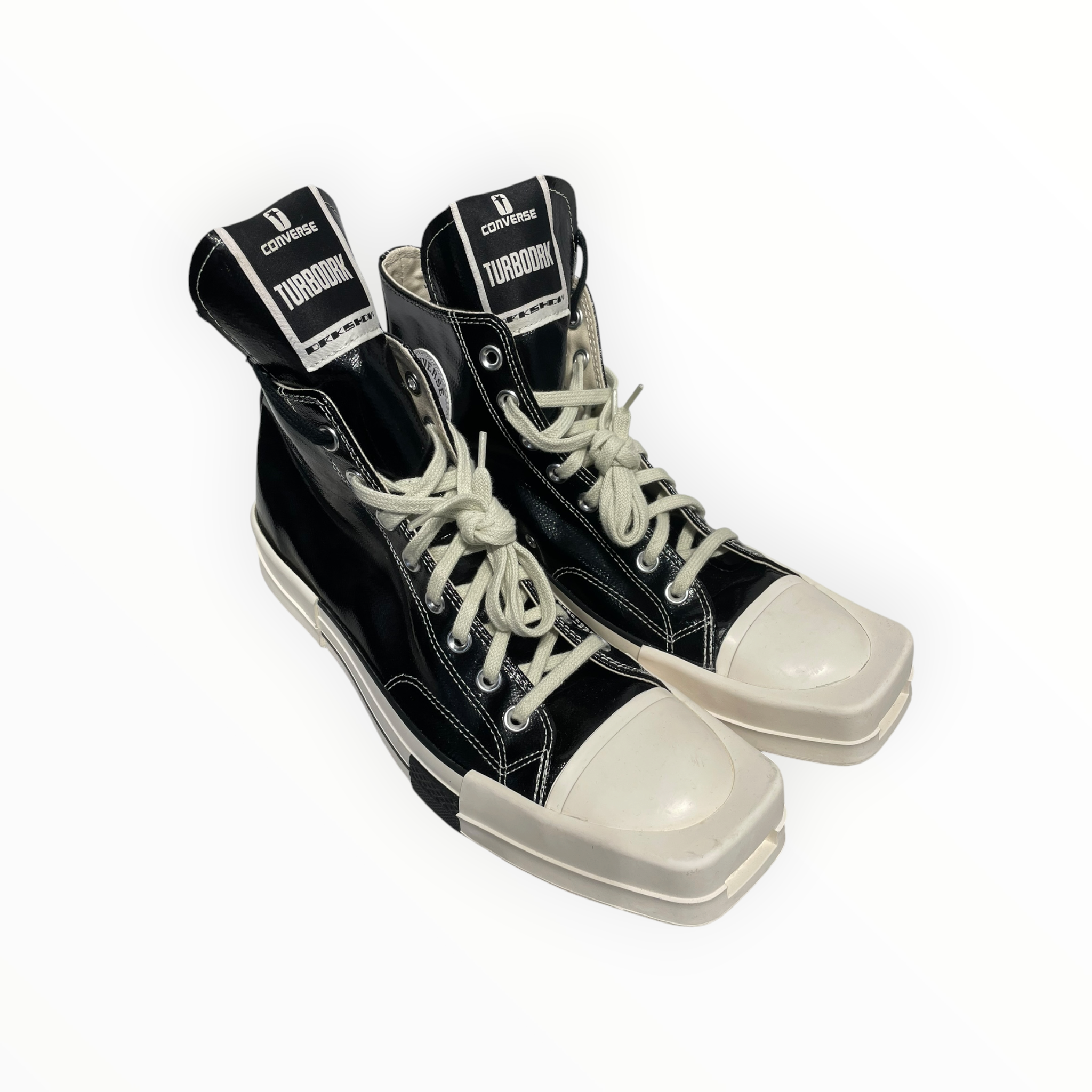 RICK OWENS DRKSHDW/CONVERSE/Hi-Sneakers/US 11/BLK/patent square toe view 1