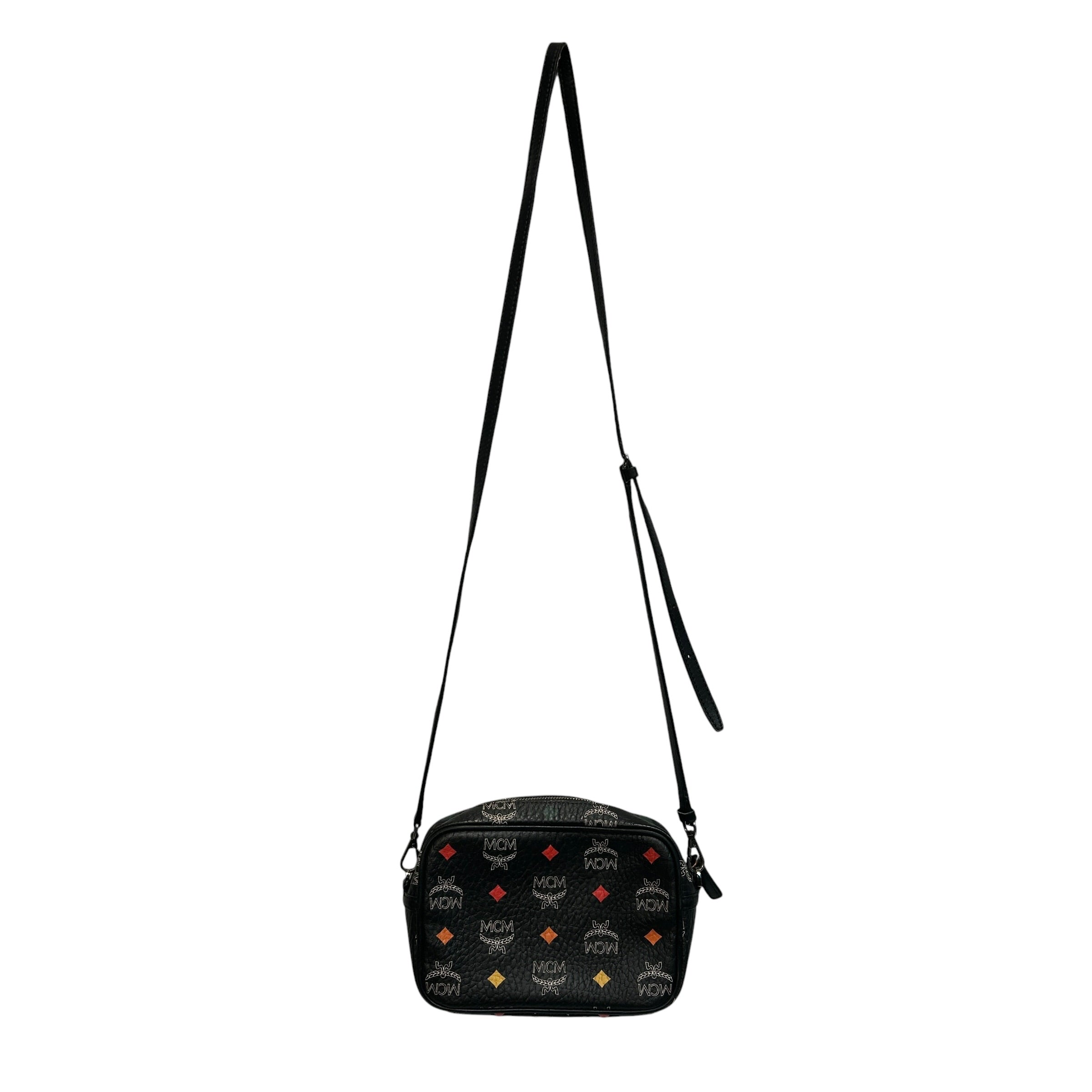 MCM/Bag/Monogram/Leather/BLK/Aren Visetos crossbody view 1