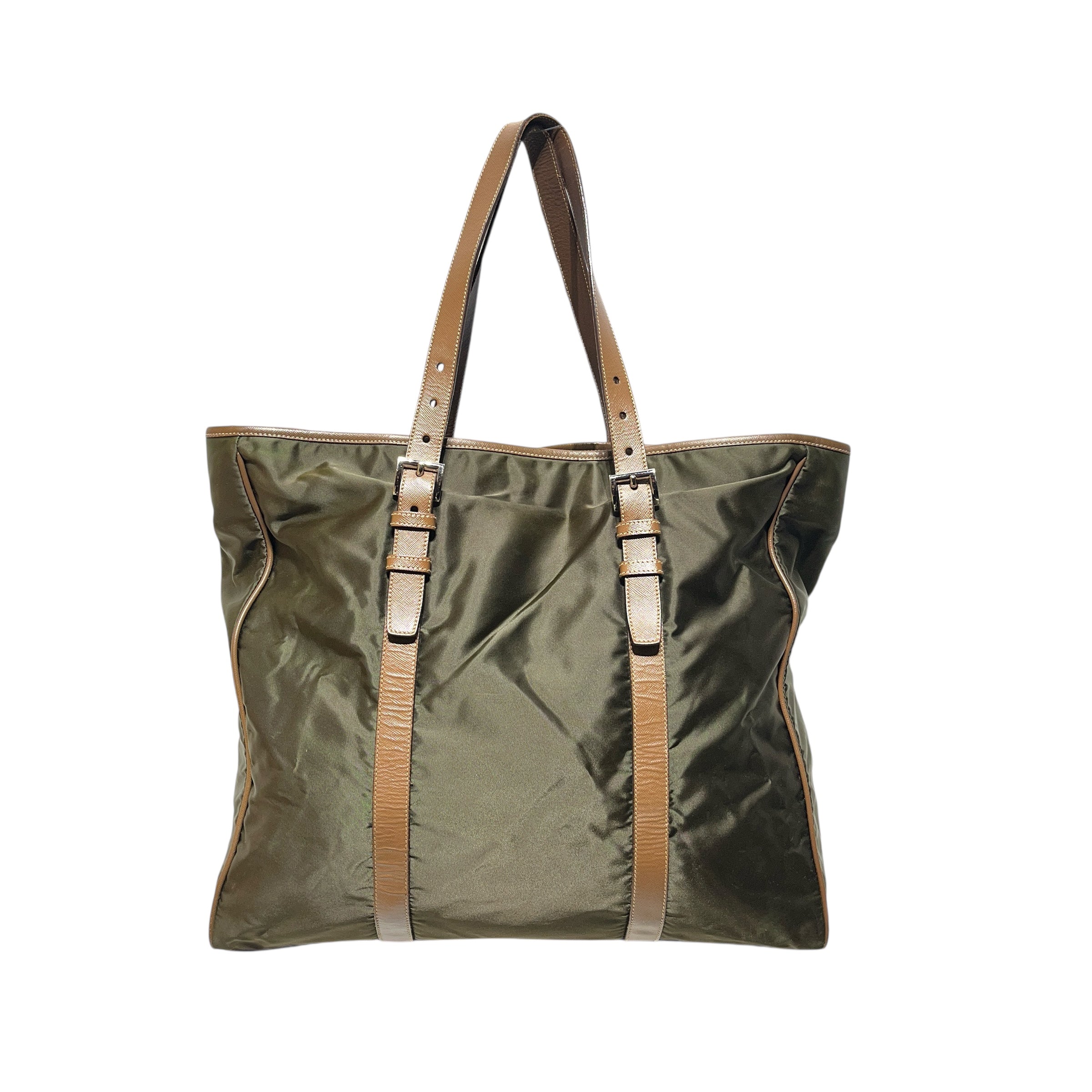 PRADA/Tote Bag/Nylon/GRN/green tote view 3