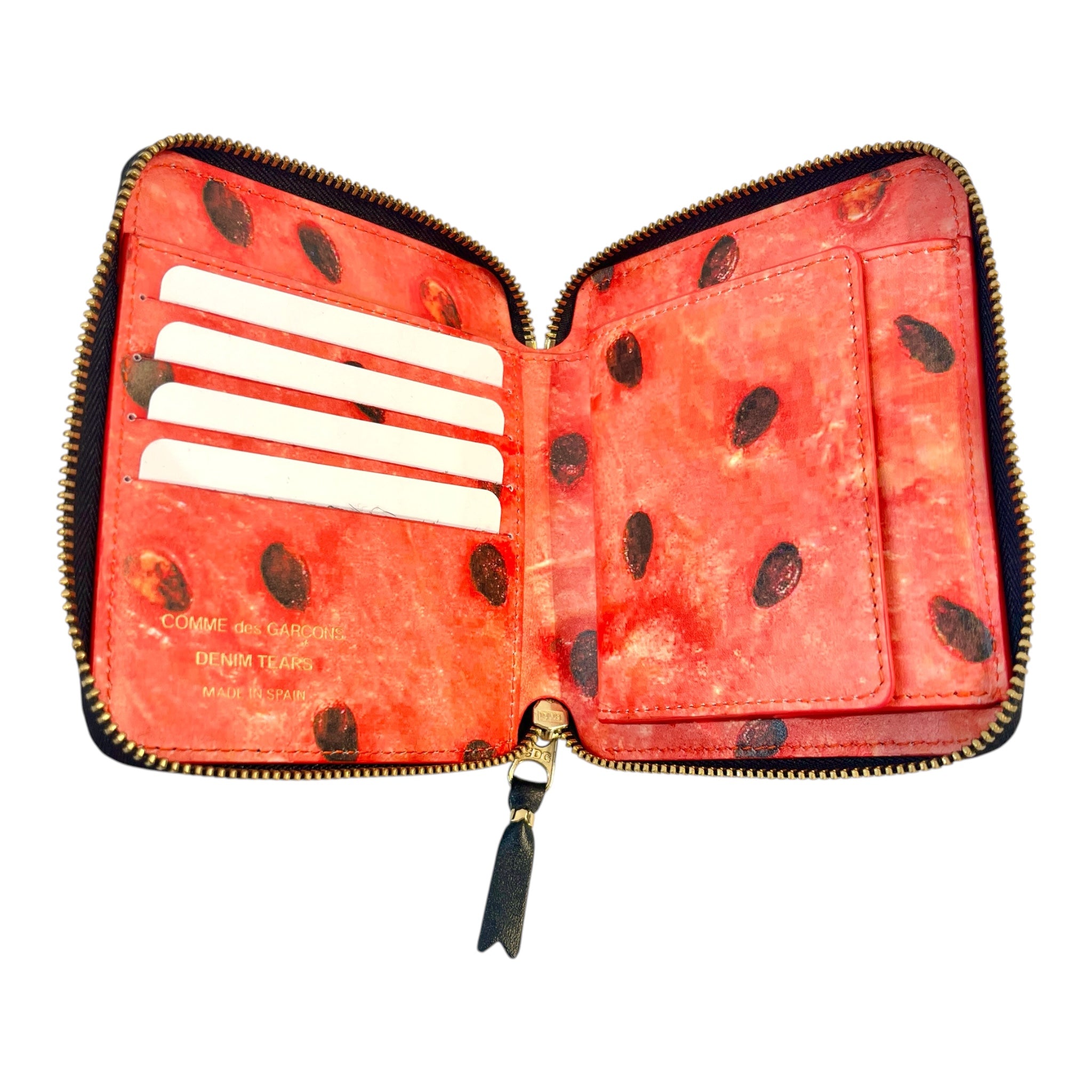 COMME des GARCONS/Bifold Wallet/All Over Print/Leather/GRN/WATERMELON RIND FULL ZIP view 3