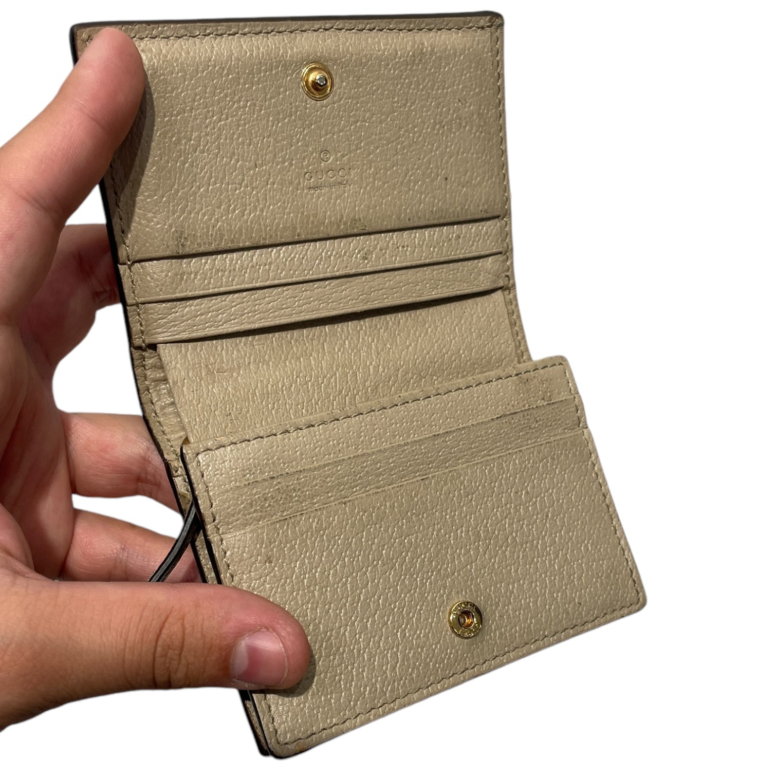 GUCCI/Bifold Wallet/Stripe/Cotton/WHT/OPHIDIA view 4