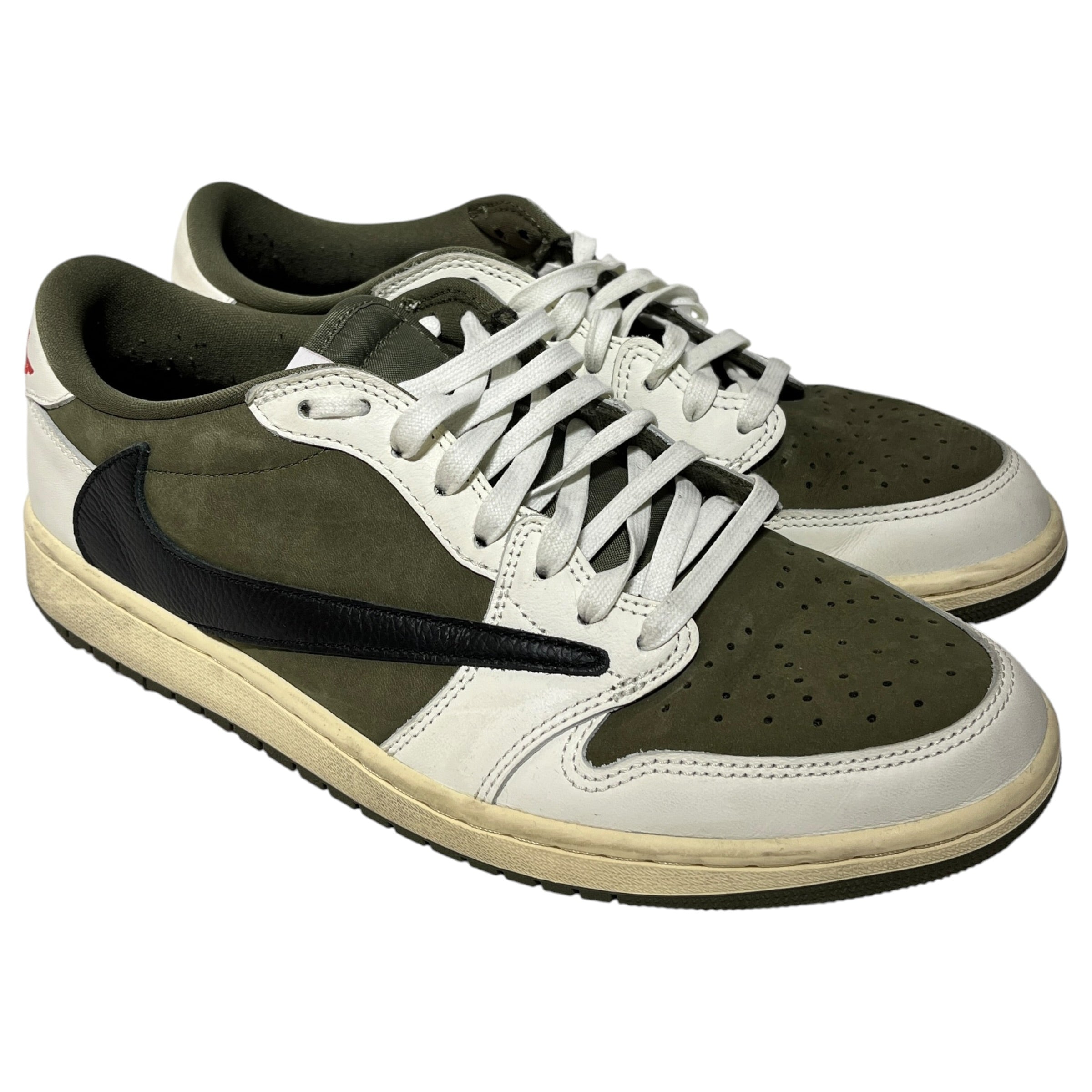 NIKE/TRAVIS SCOTT/Low-Sneakers/US 11/Suede/WHT/Jordan 1 Low Travis Medium Oiv view 1