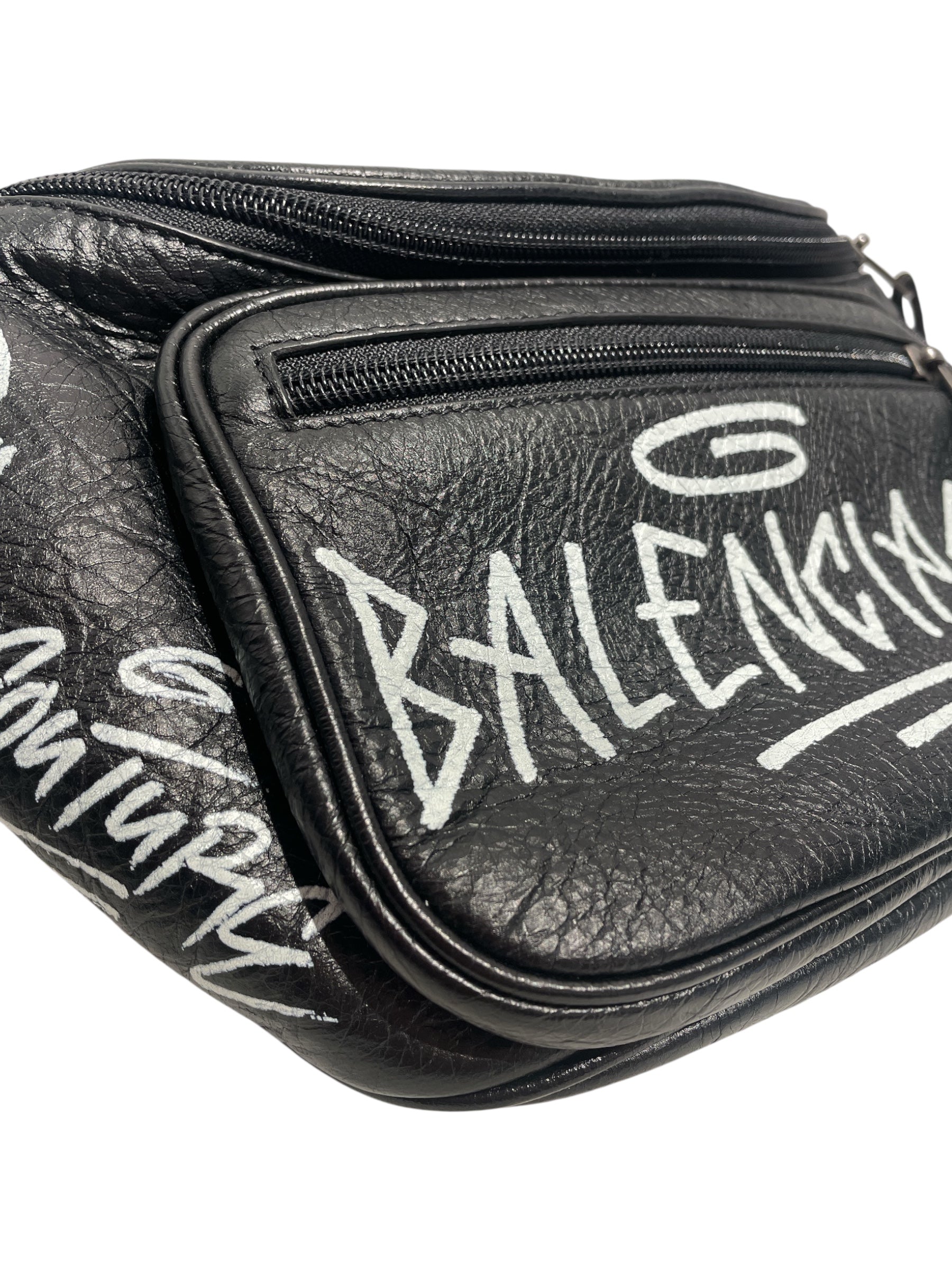BALENCIAGA/Fanny Pack/Graphic/Leather/BLK/Graffiti Fanny Pack view 6