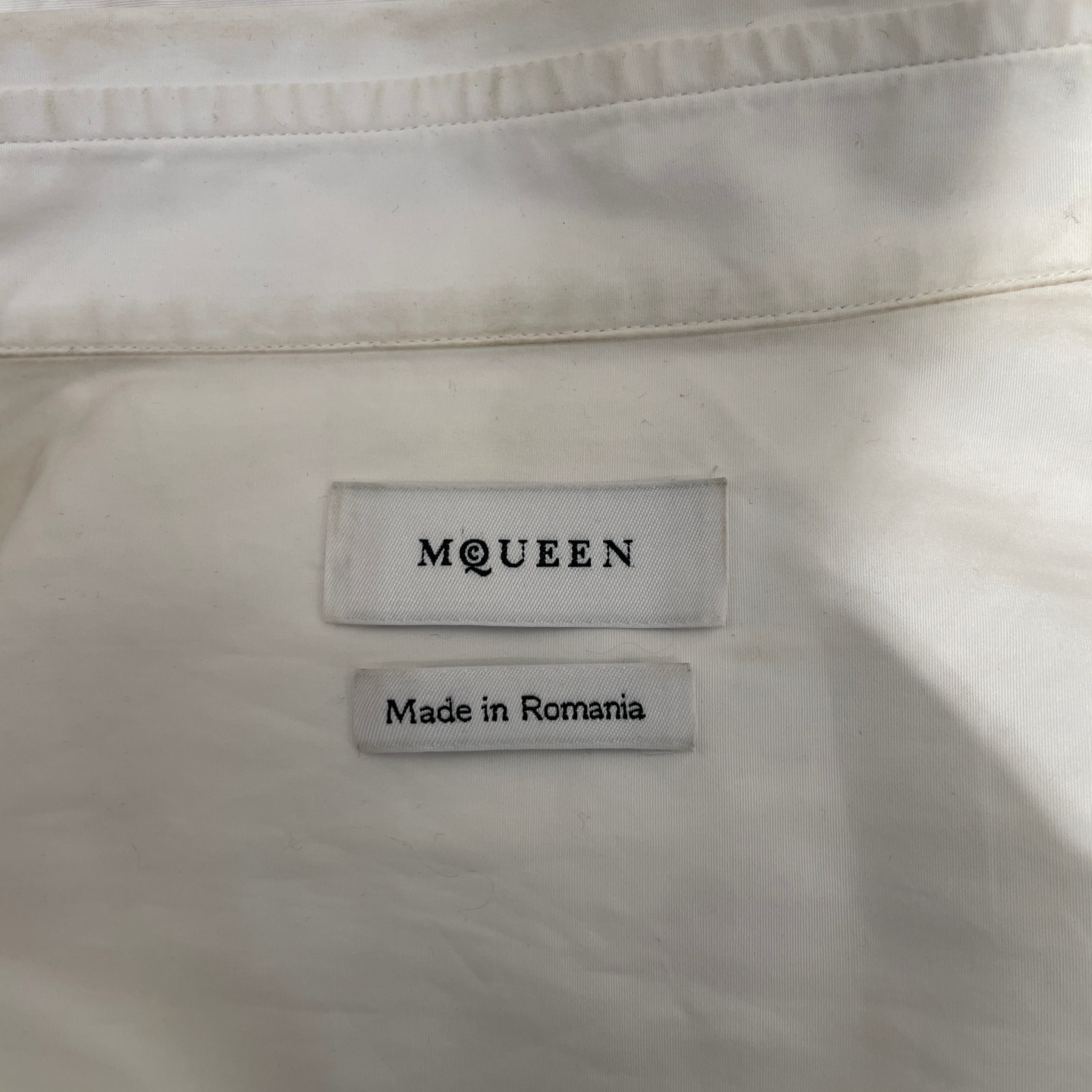 Alexander McQueen/LS Shirt/17/Cotton/WHT/McQueen White Button Up Shirt view 3