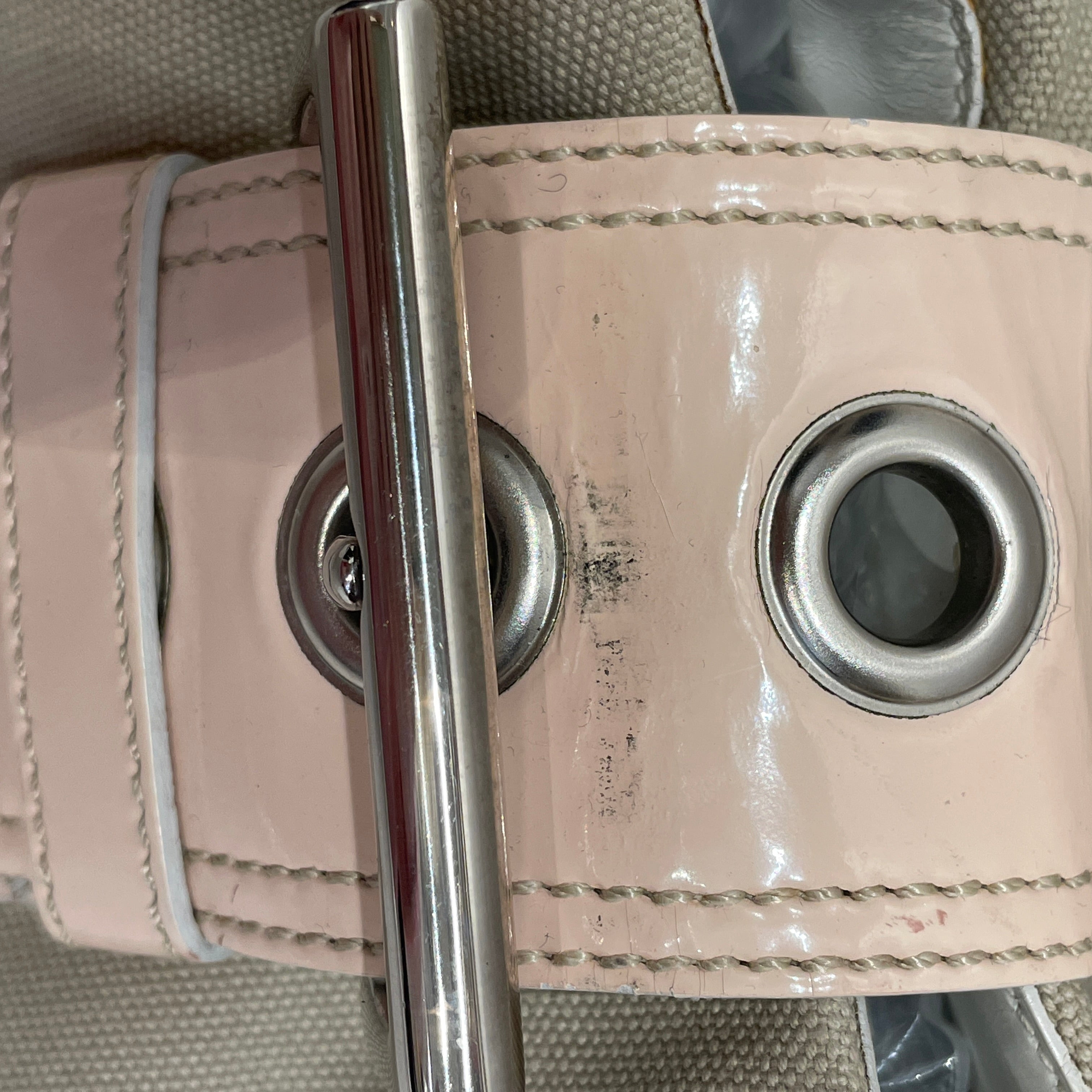 PRADA/Hand Bag/Cotton/CRM/BUCKLE/PALE PINK ACCENTS view 7
