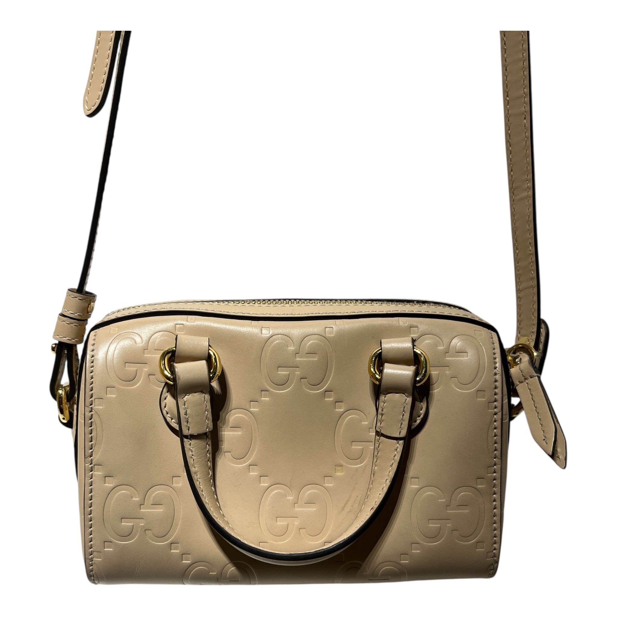 GUCCI/Cross Body Bag/Monogram/Leather/CRM/GG MARMONT MINI view 3