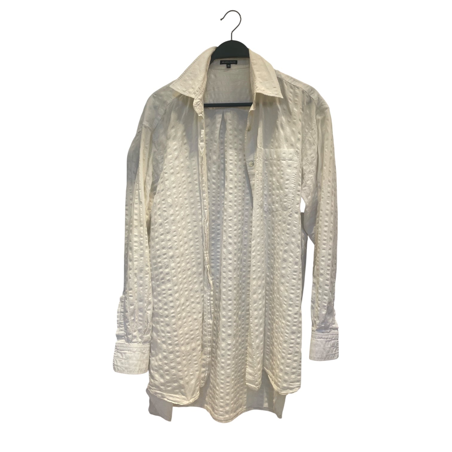 ANN DEMEULEMEESTER/LS Dress/38/Cotton/WHT/button up dress view 1