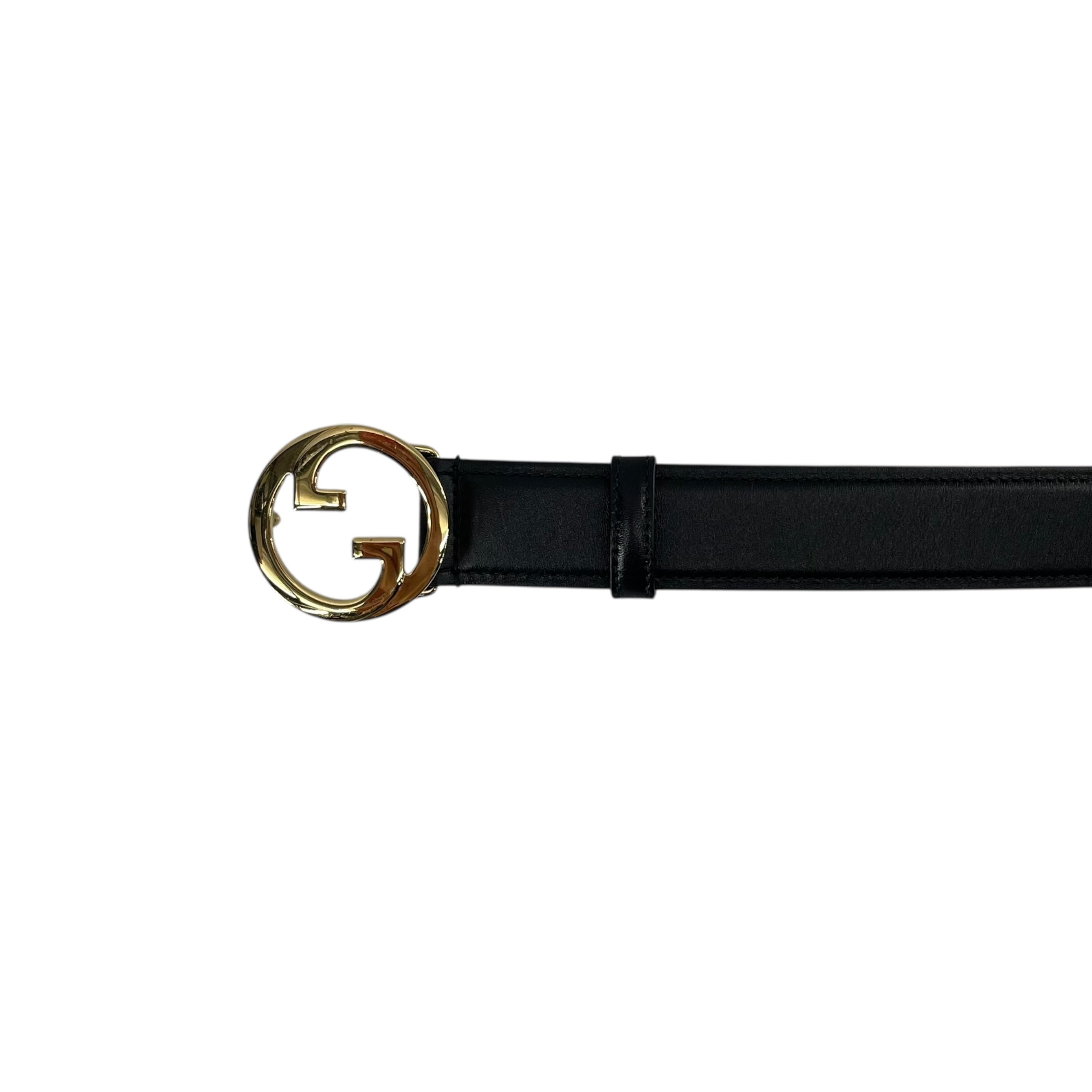 GUCCI/Belt/Leather/BLK/GOLD BUCKLE view 2