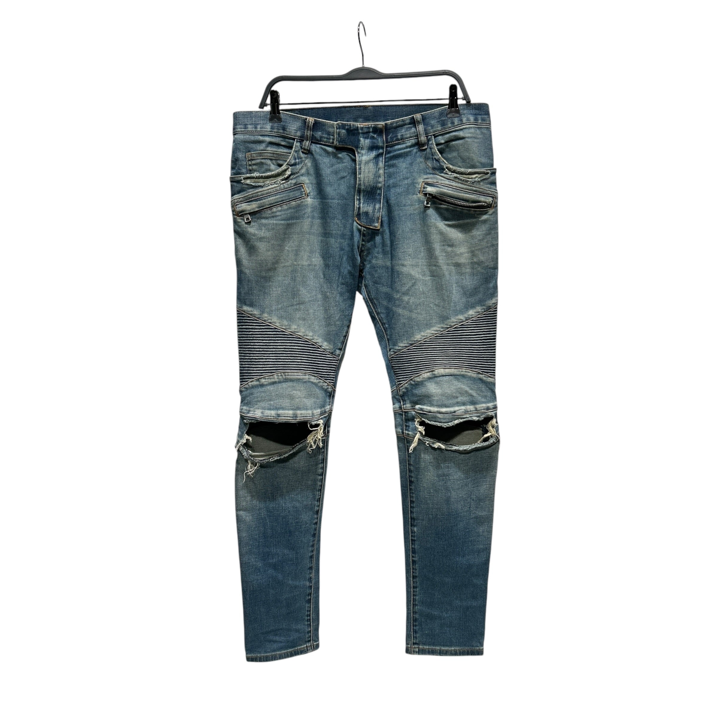 BALMAIN/Skinny Pants/34/Denim/BLU/MOTO DENIM view 1