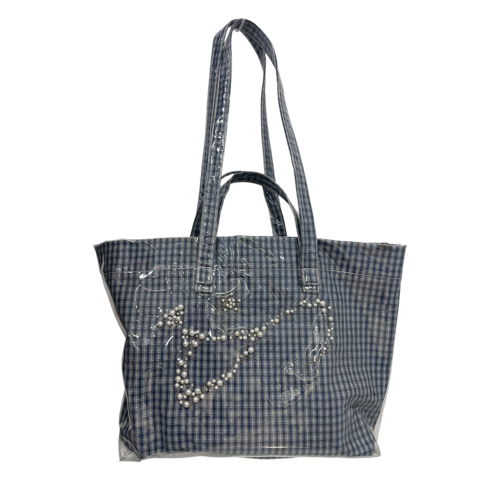 ART COMMUNITY/Tote Bag/Gingham Check/MLT/CLEAR VINYL BLUE GINGHAM TOTE view 1