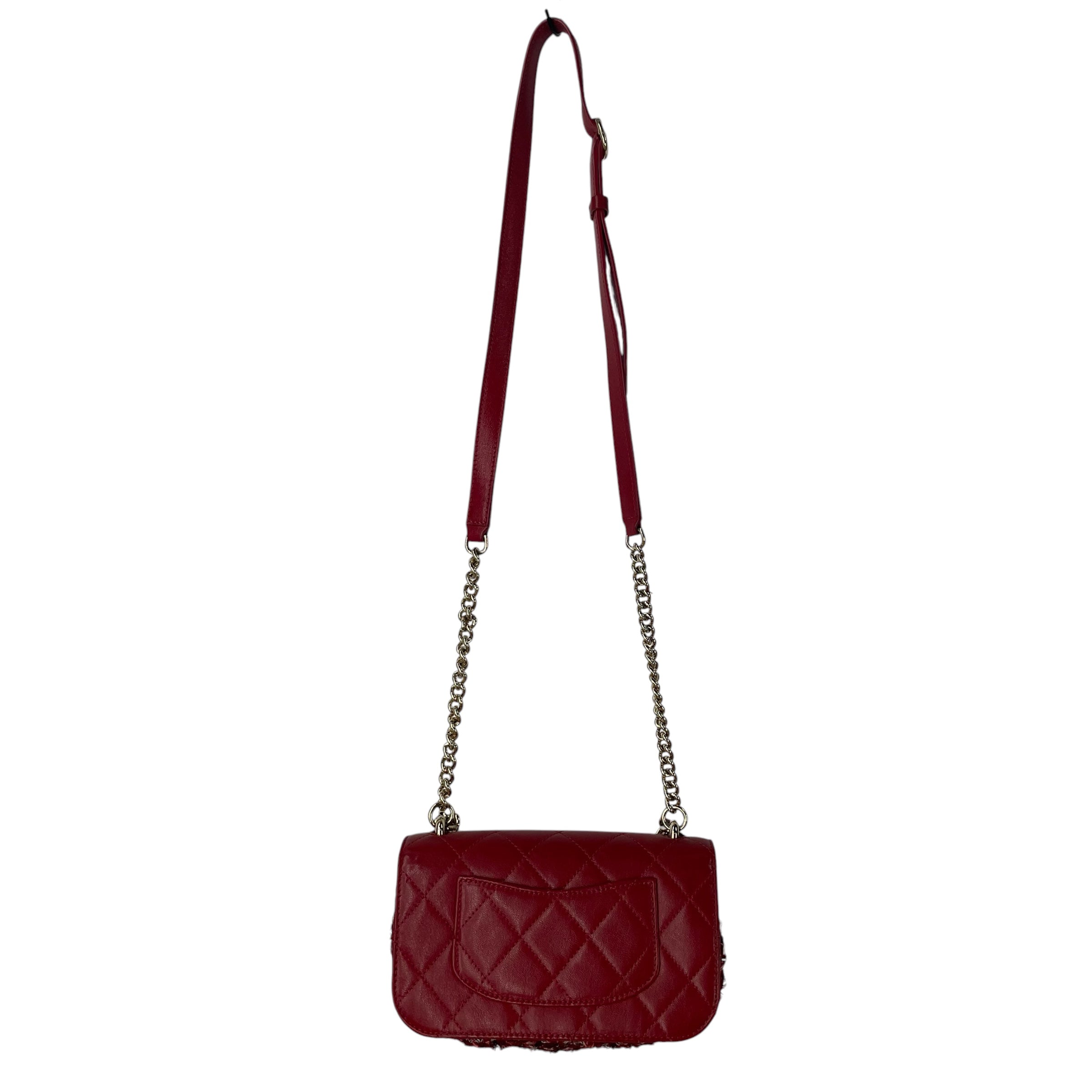 CHANEL/Cross Body Bag/All Over Print/Leather/RED/TWEED LEATHER TIMELESS/CLASSIQ view 2