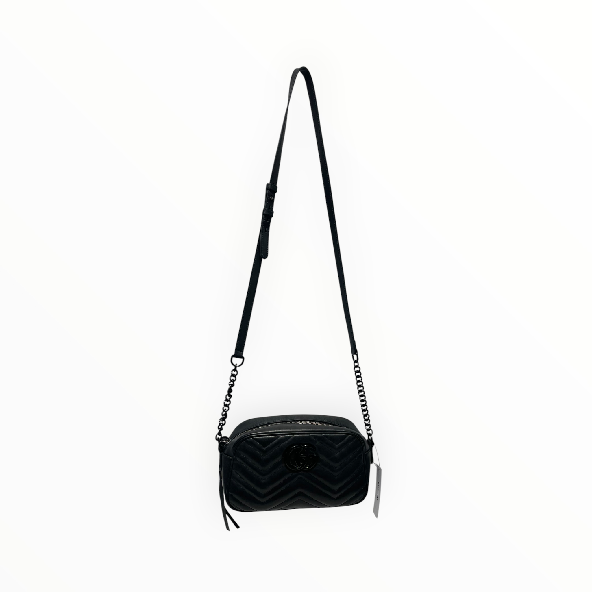 GUCCI/Cross Body Bag/Leather/BLK/QUILTED MARMONT view 1