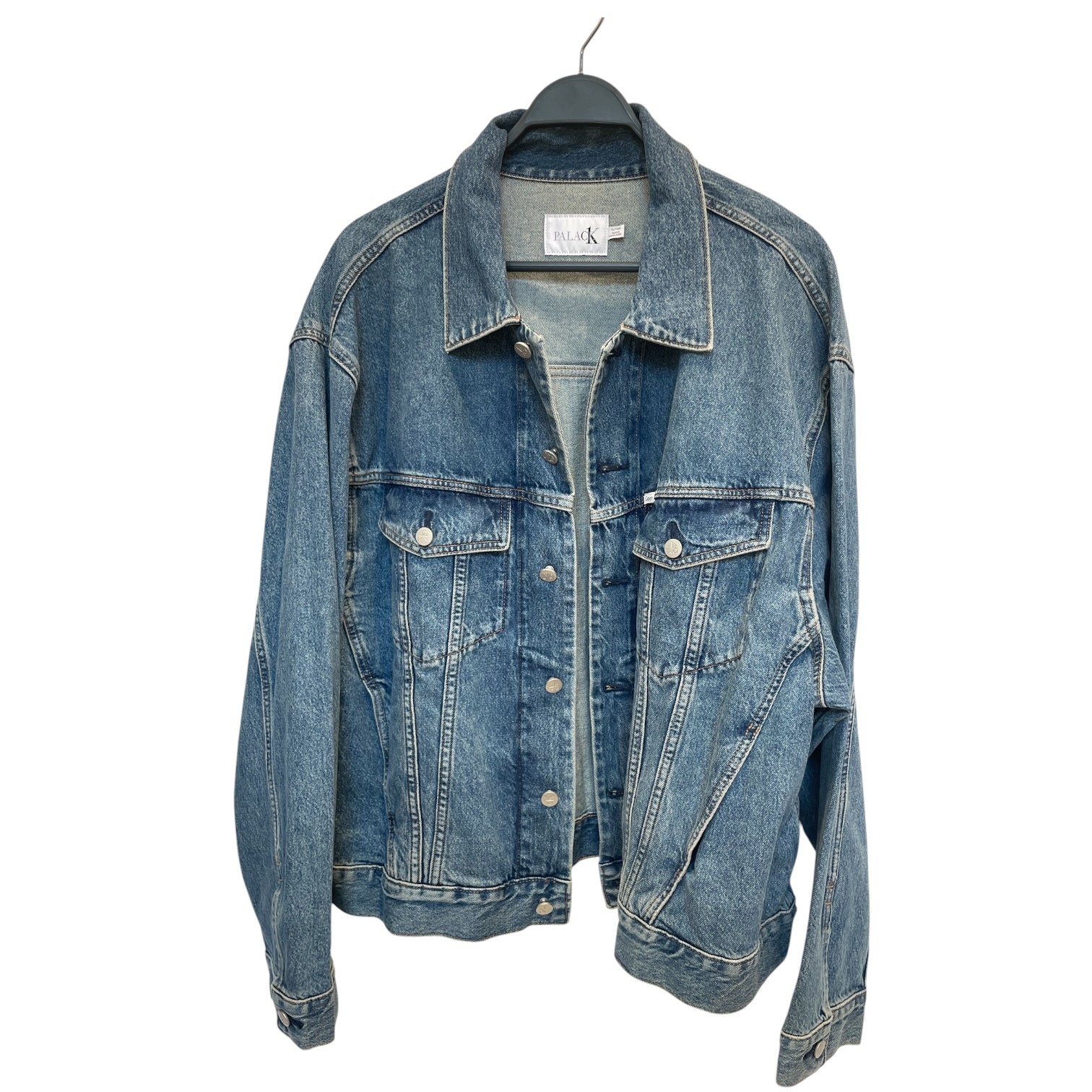 PALACE/Calvin Klein/Denim Jkt/XL/Denim/IDG/silver buttons/wht tag back ri view 1