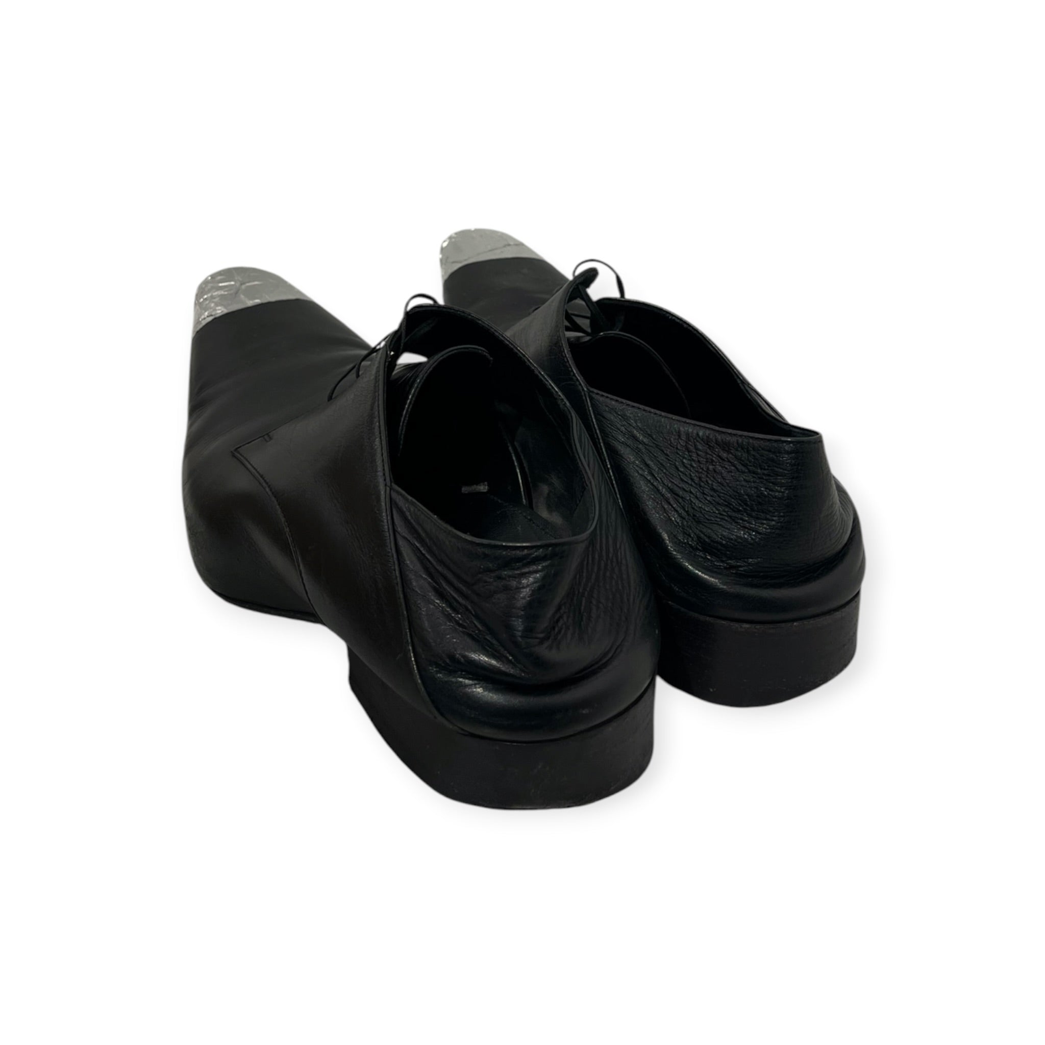 BALENCIAGA/Loafers/EU 43/Leather/BLK/TIN FOIL TIP DESIGN LACE UP view 2
