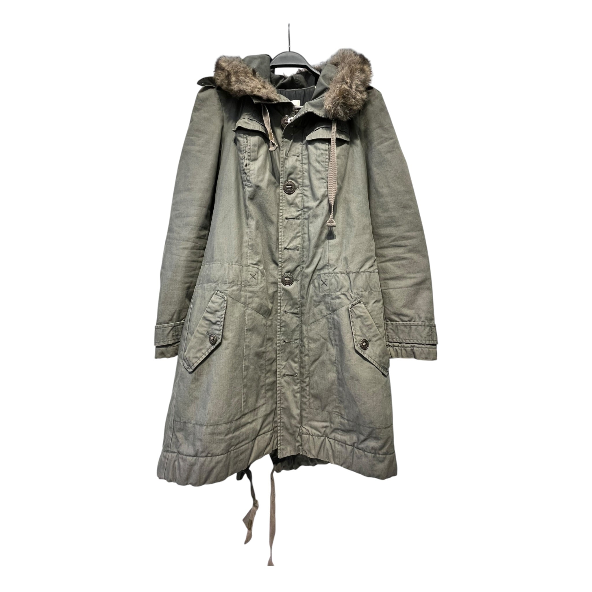 DIESEL/Mountain Parka/M/Cotton/GRN/faux fur collar view 1
