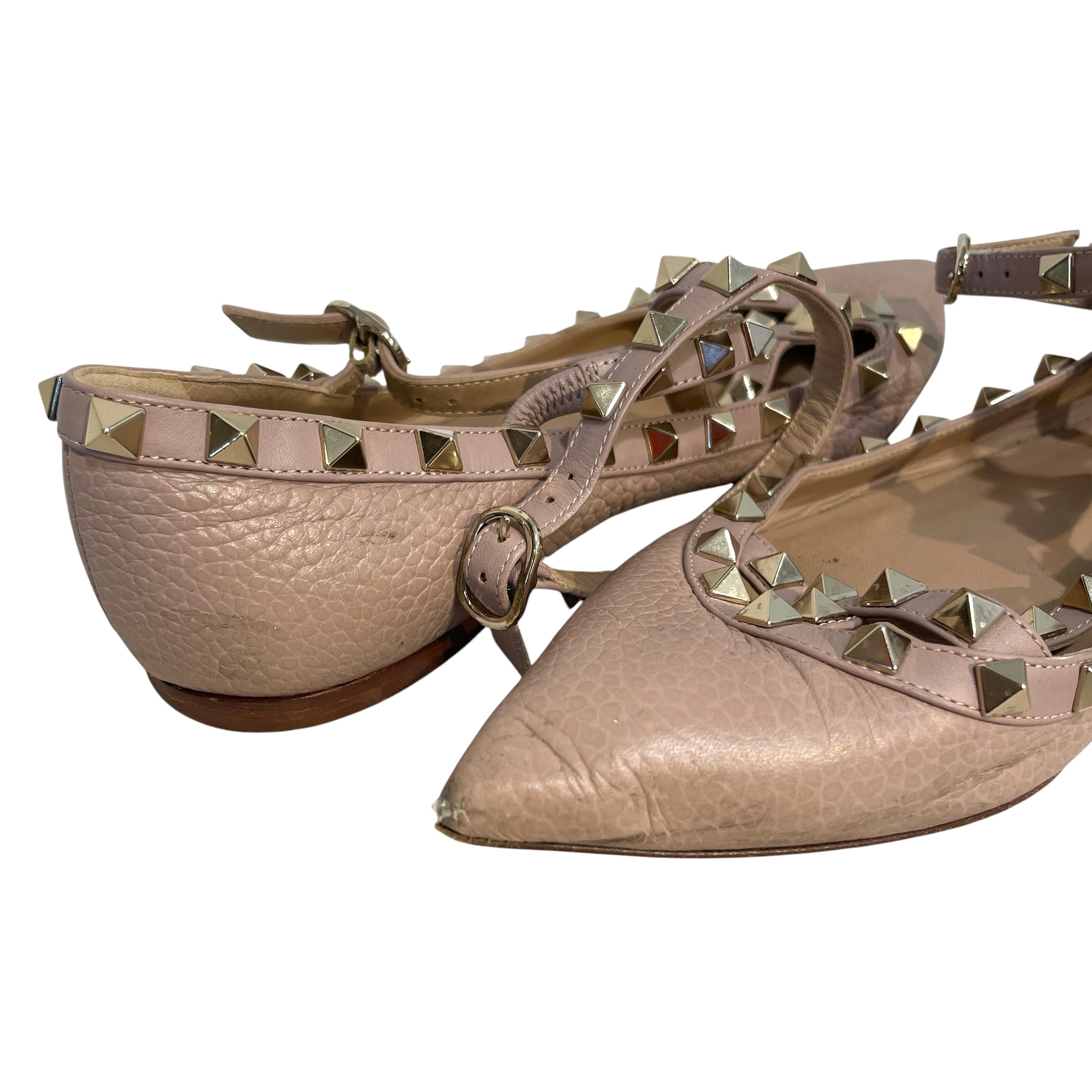 VALENTINO/Flat Shoes/EU 38.5/Leather/PNK/Studded view 5