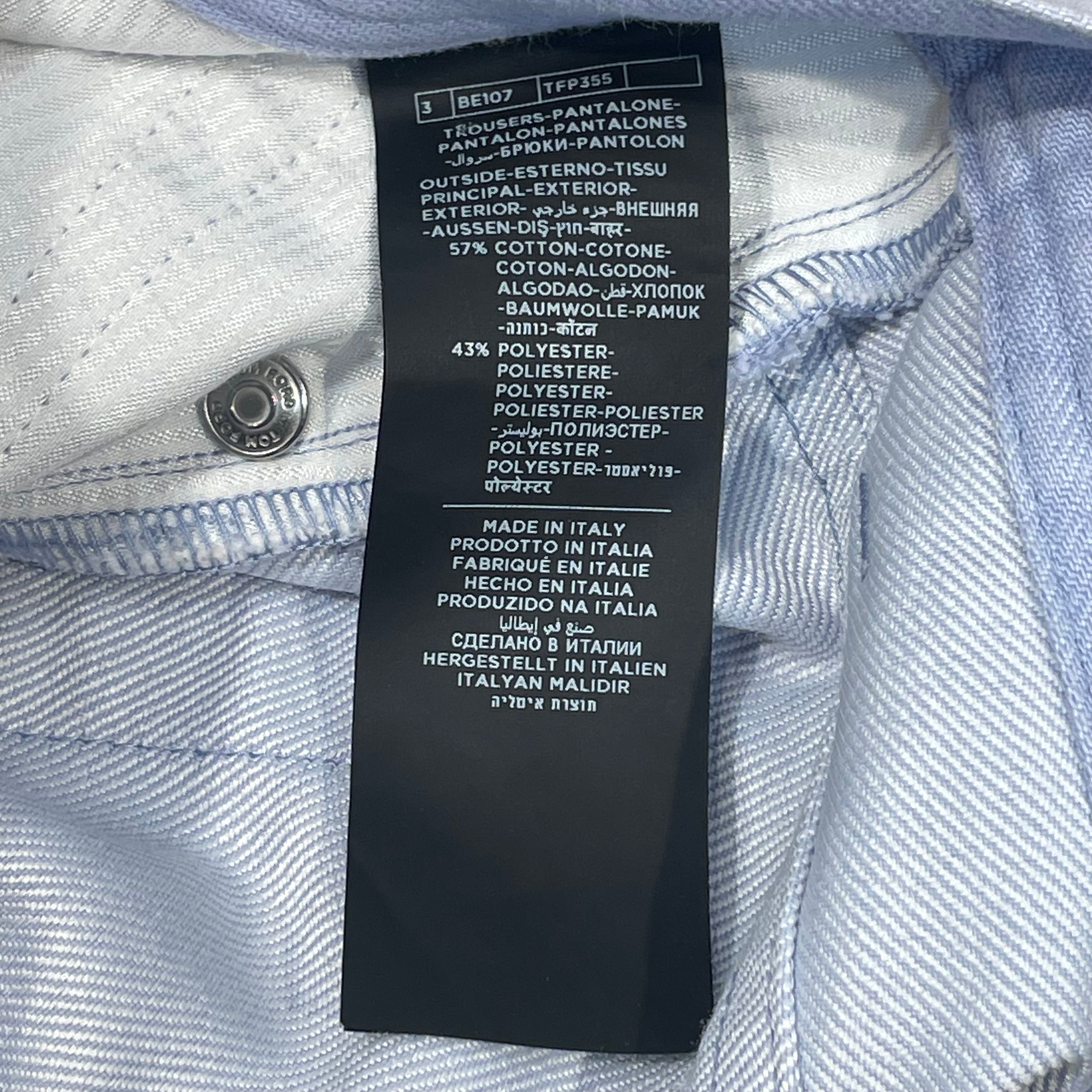 TOM FORD/Pants/54/Cotton/BLU/BABY BLUE/BE107 TFP355 view 4