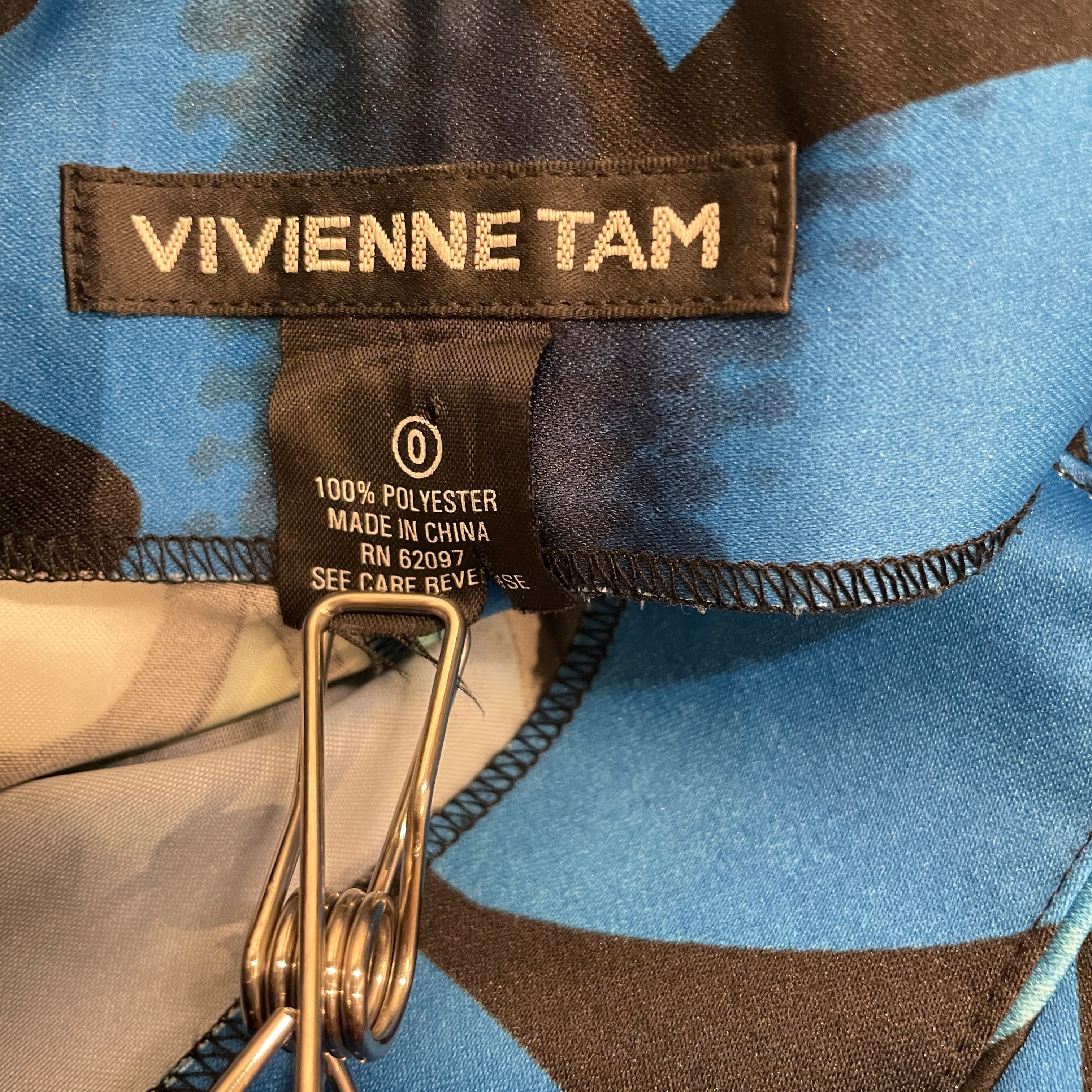 VIVIENNE TAM/Pants/0/Polyester/BLU/Floral Pattern/WAISTBANDLESS DRESS PANT view 3