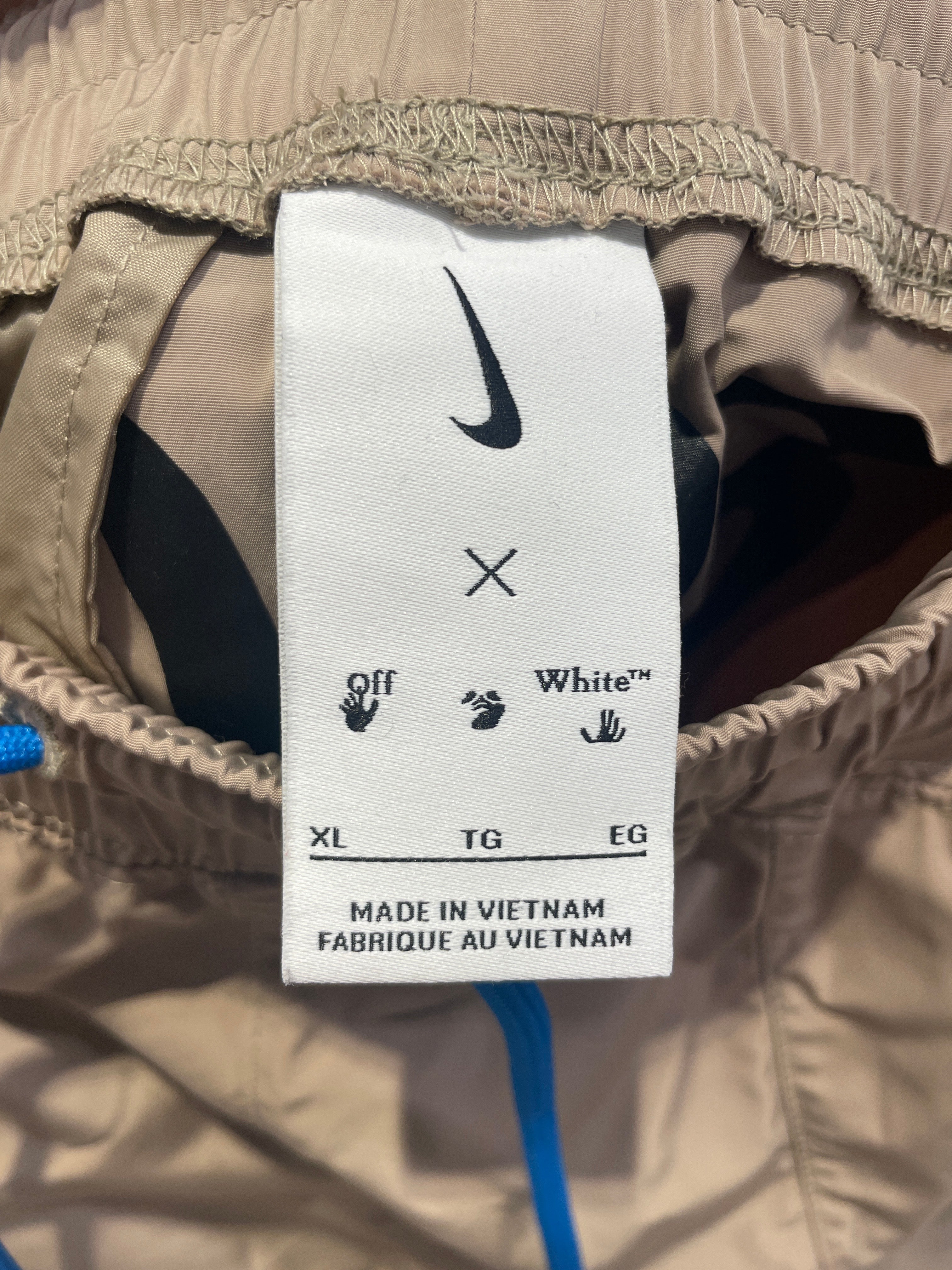 NIKE/OFF-WHITE/Pants/XL/Nylon/BEG/ofwhite 003 bttms blu draw str view 3