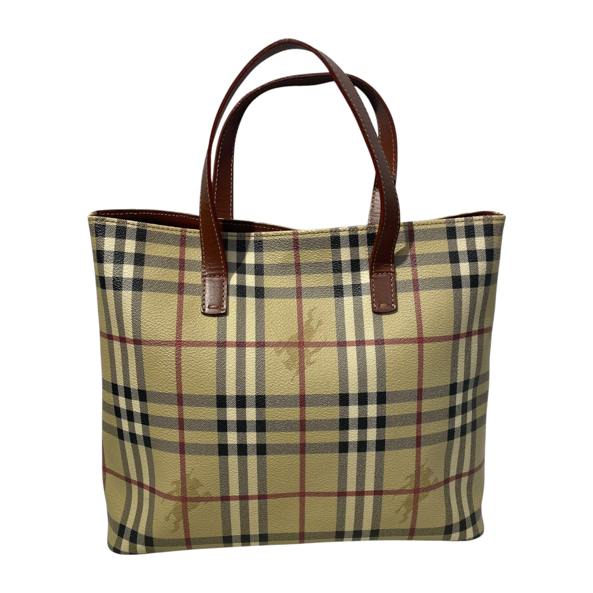 BURBERRY LONDON/Tote Bag/Plaid/Leather/MLT/T-03-1 view 1
