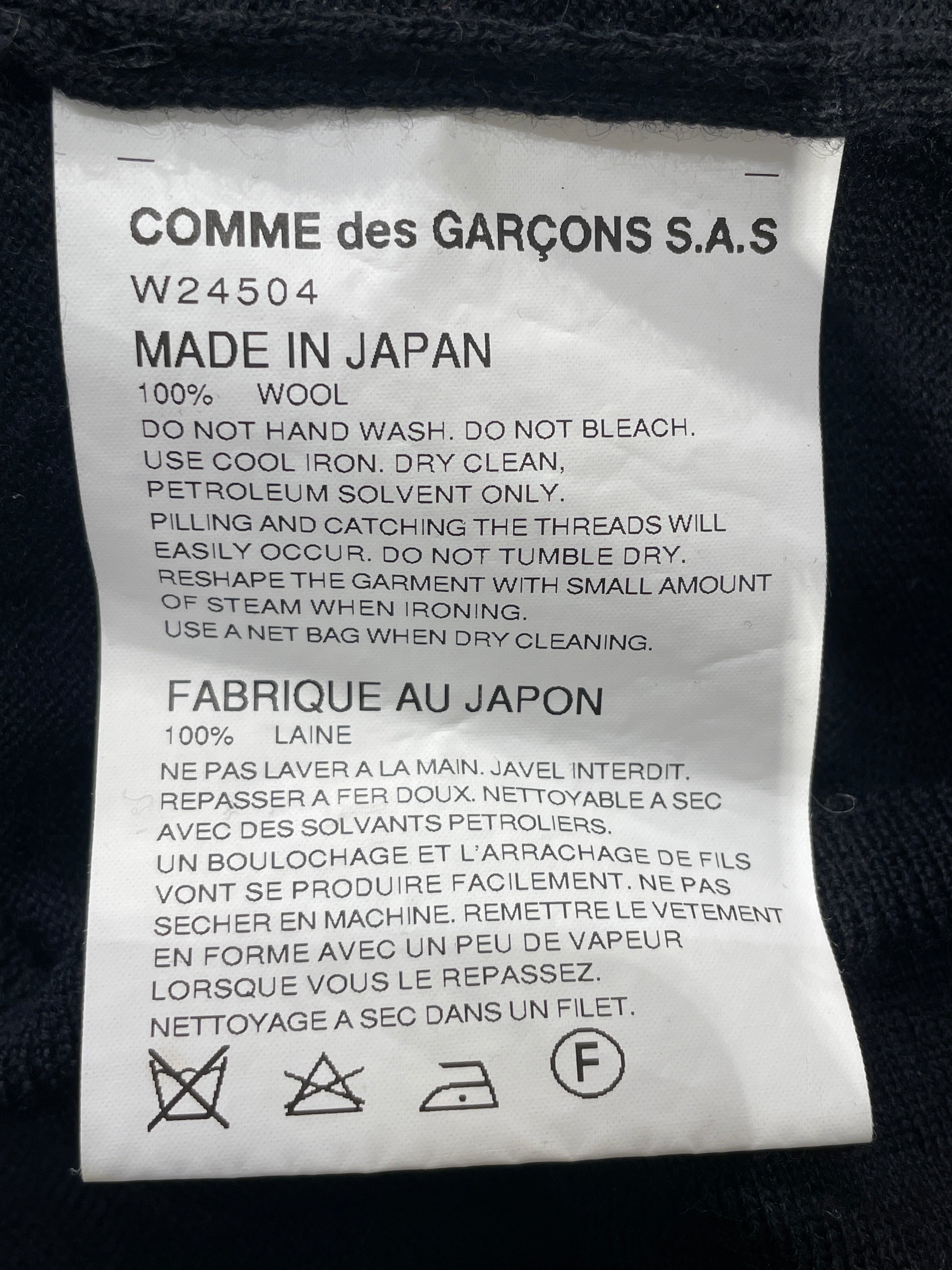 COMME des GARCONS SHIRT/Sweater/S/Wool/GRY/CUT-OUT SIDE view 4