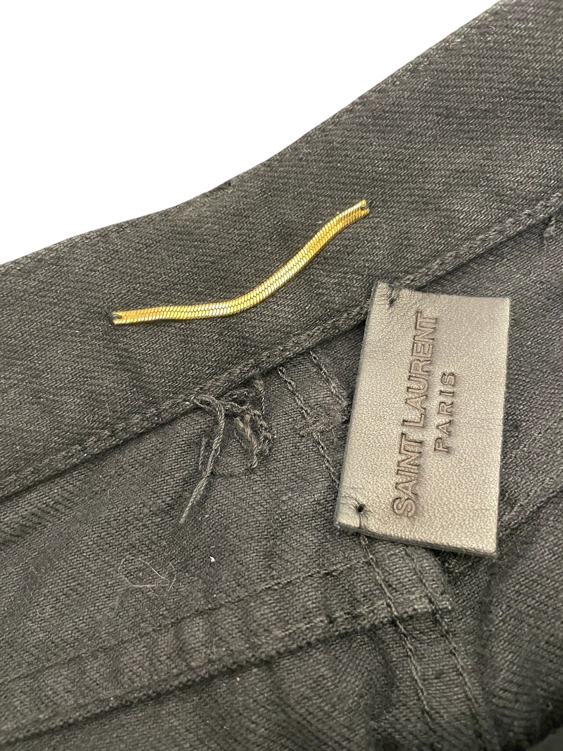 SAINT LAURENT/Skirt/25/Cotton/BLK/STUDDED BACK POCKET SKIRT view 4