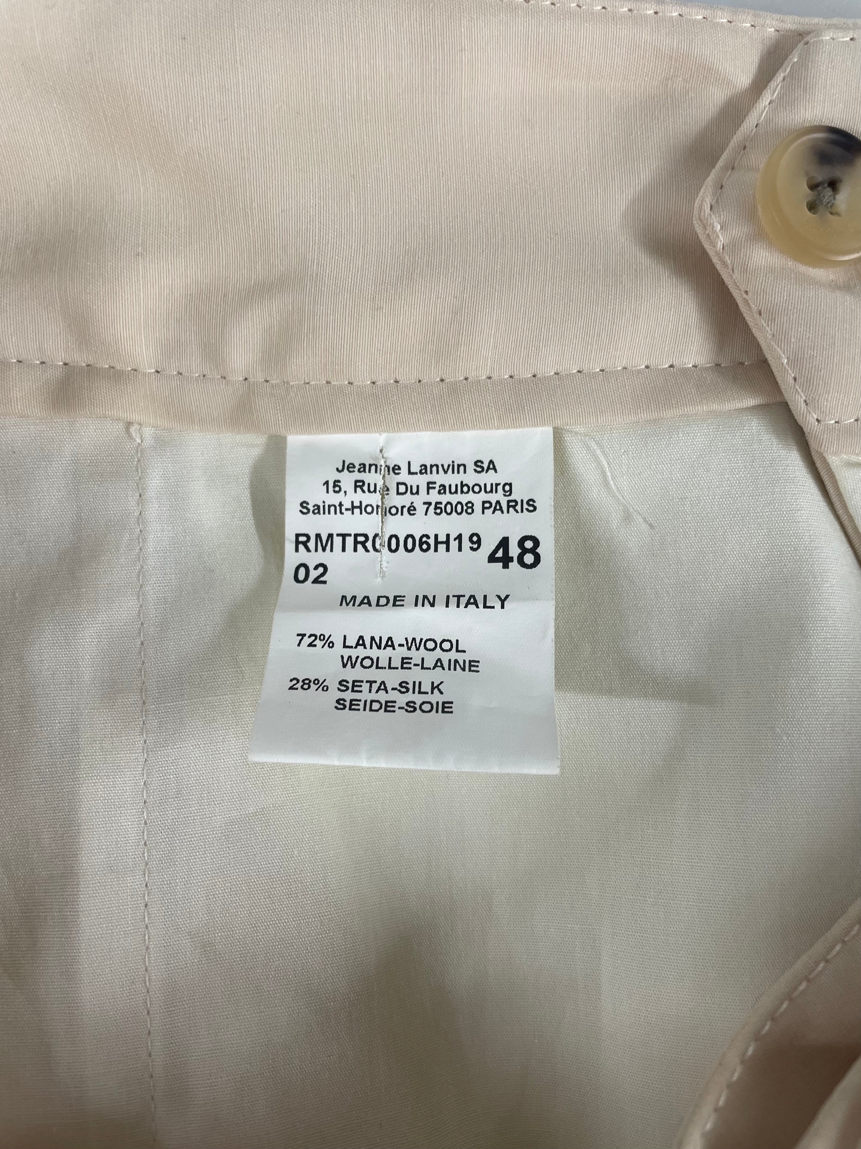 LANVIN/Straight Pants/48/Cotton/CRM/Button Fly/DOUBLE BELT HEM 23CM SZ.48 view 6