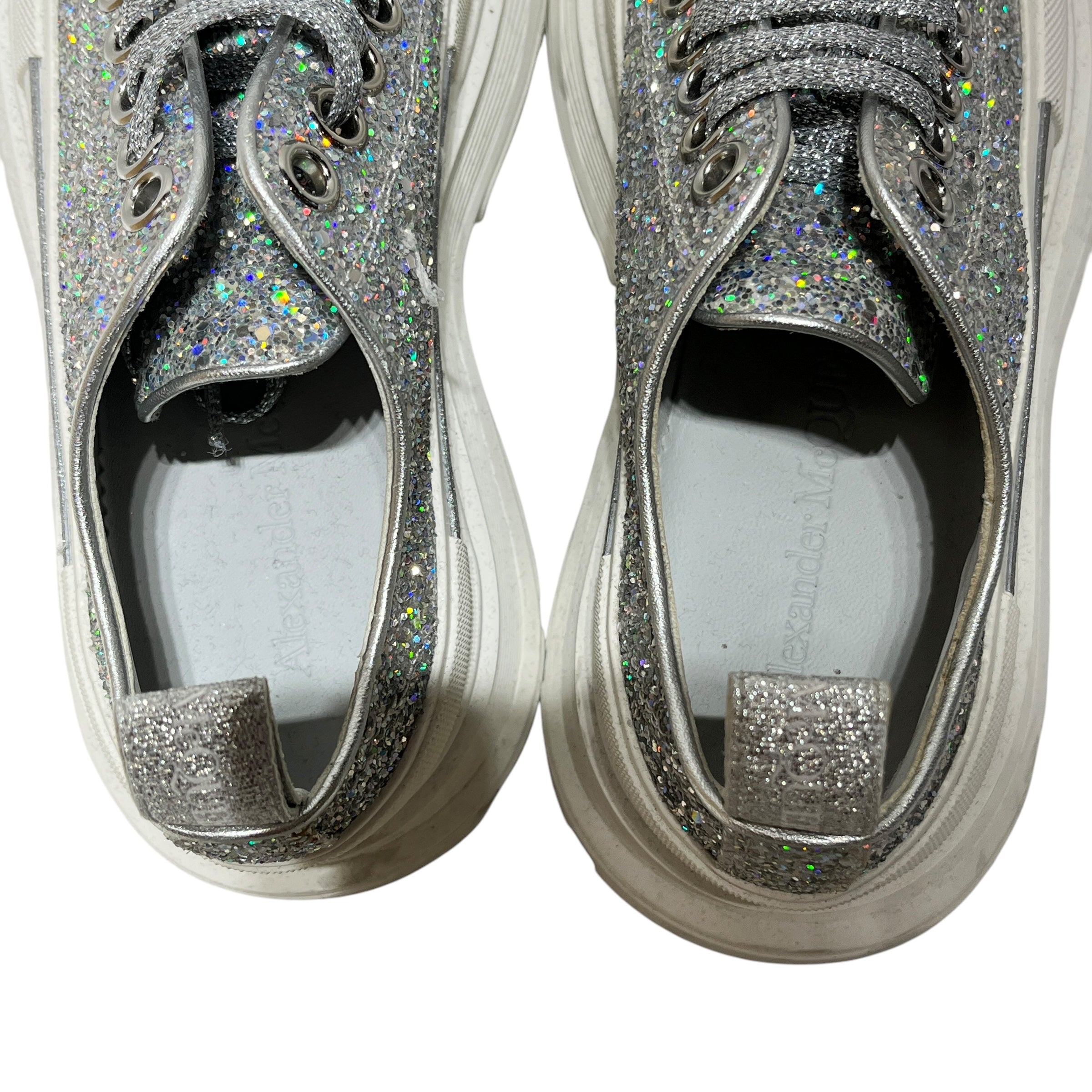 Alexander McQueen/Low-Sneakers/US 6/Glitter/Leather/SLV/ view 3